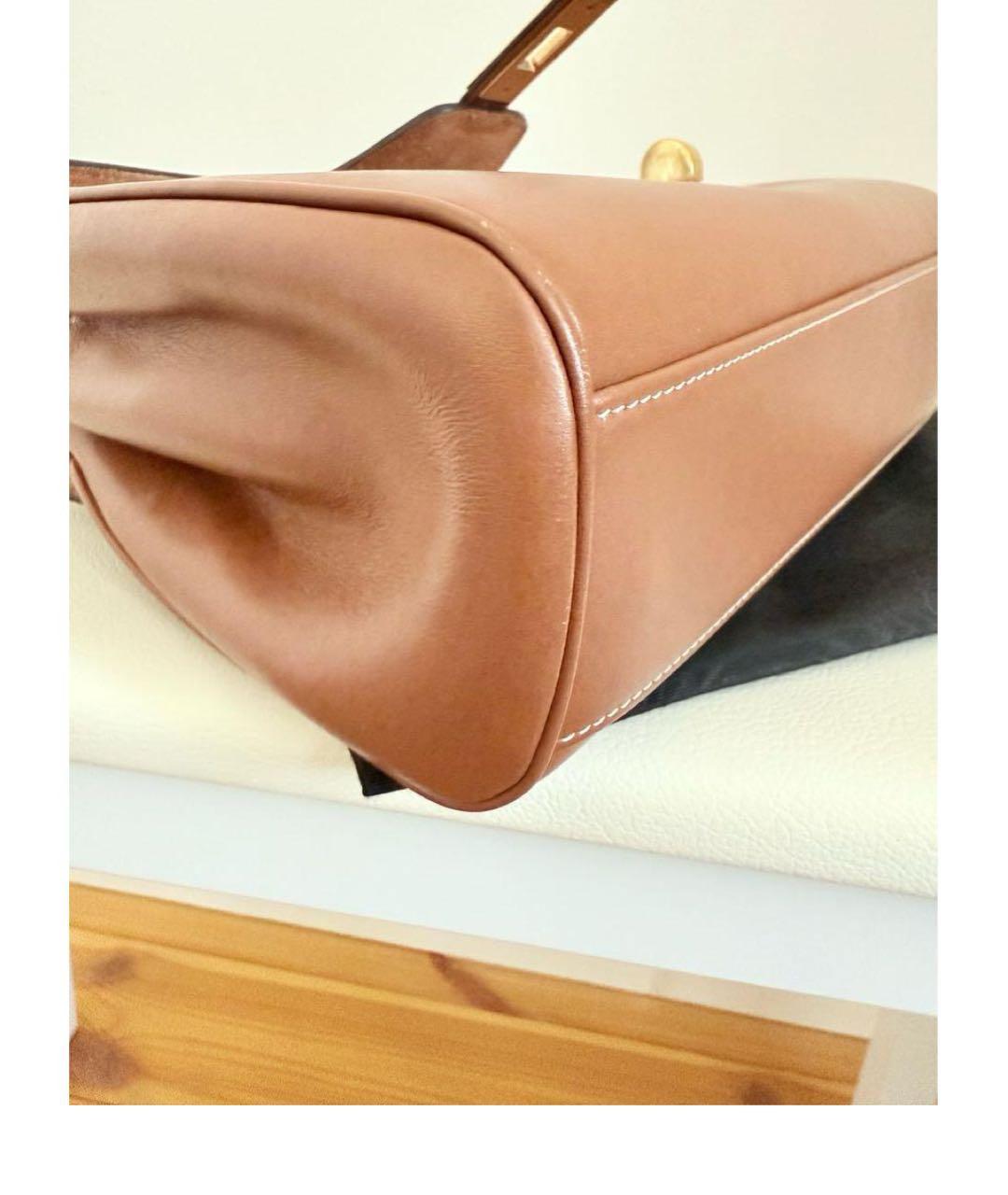 CELINE Коричневая кожаная сумка через плечо, фото 8