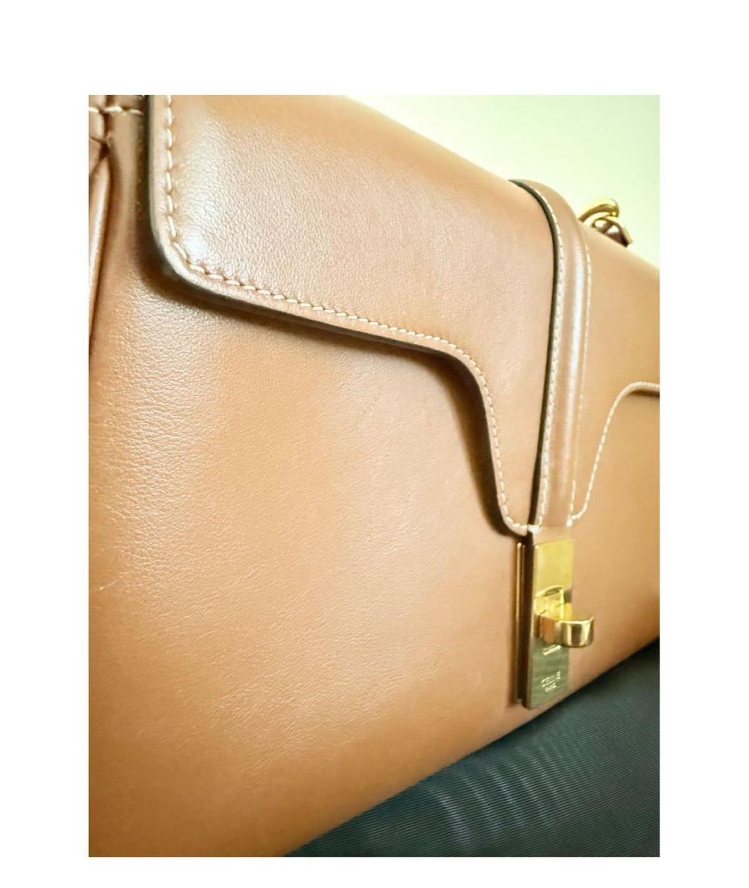 CELINE Коричневая кожаная сумка через плечо, фото 6