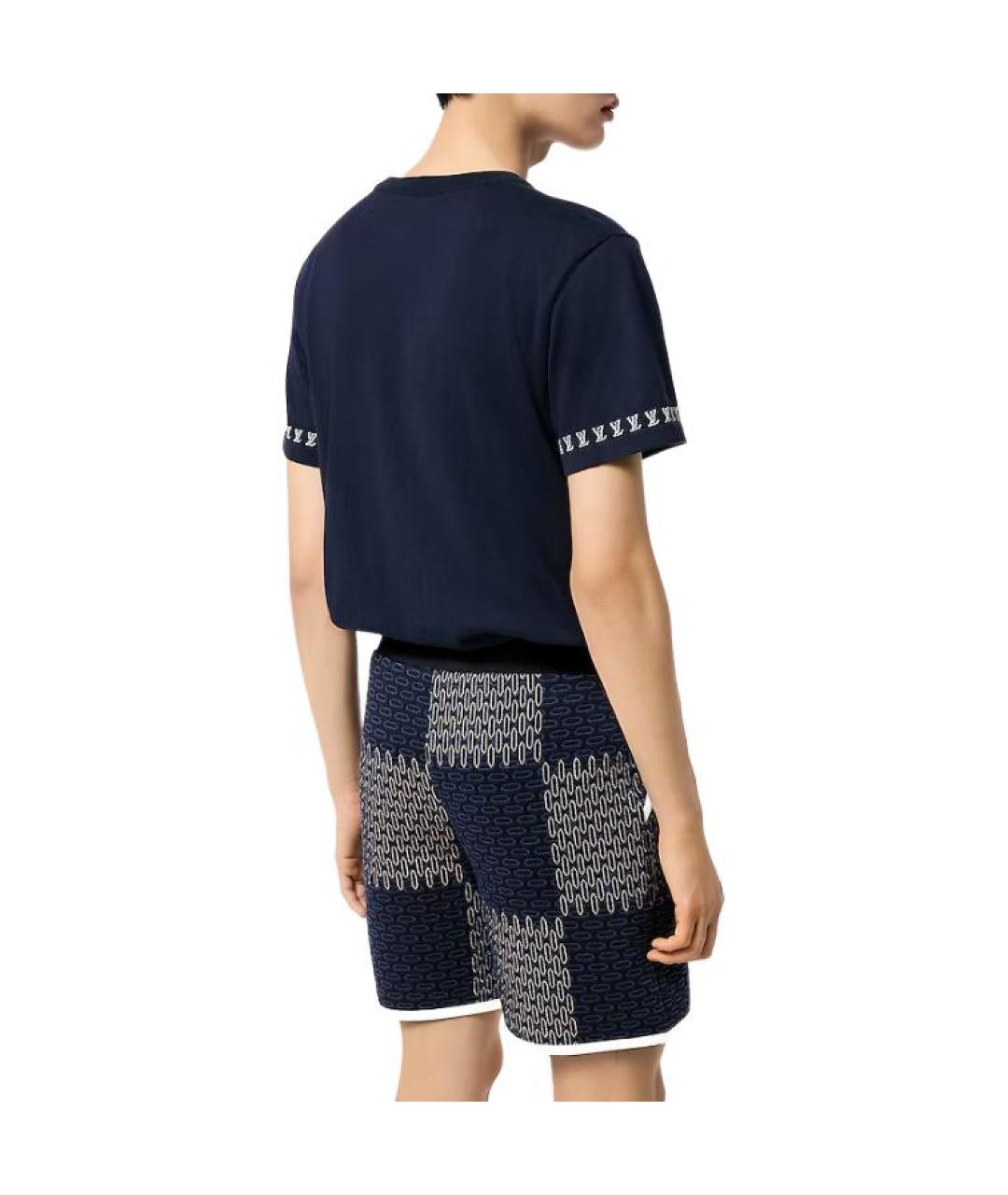 LOUIS VUITTON Темно-синяя хлопковая футболка, фото 4