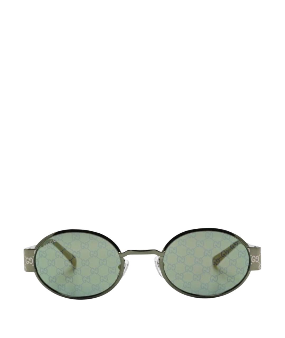 GUCCI Хаки металлические солнцезащитные очки, фото 1