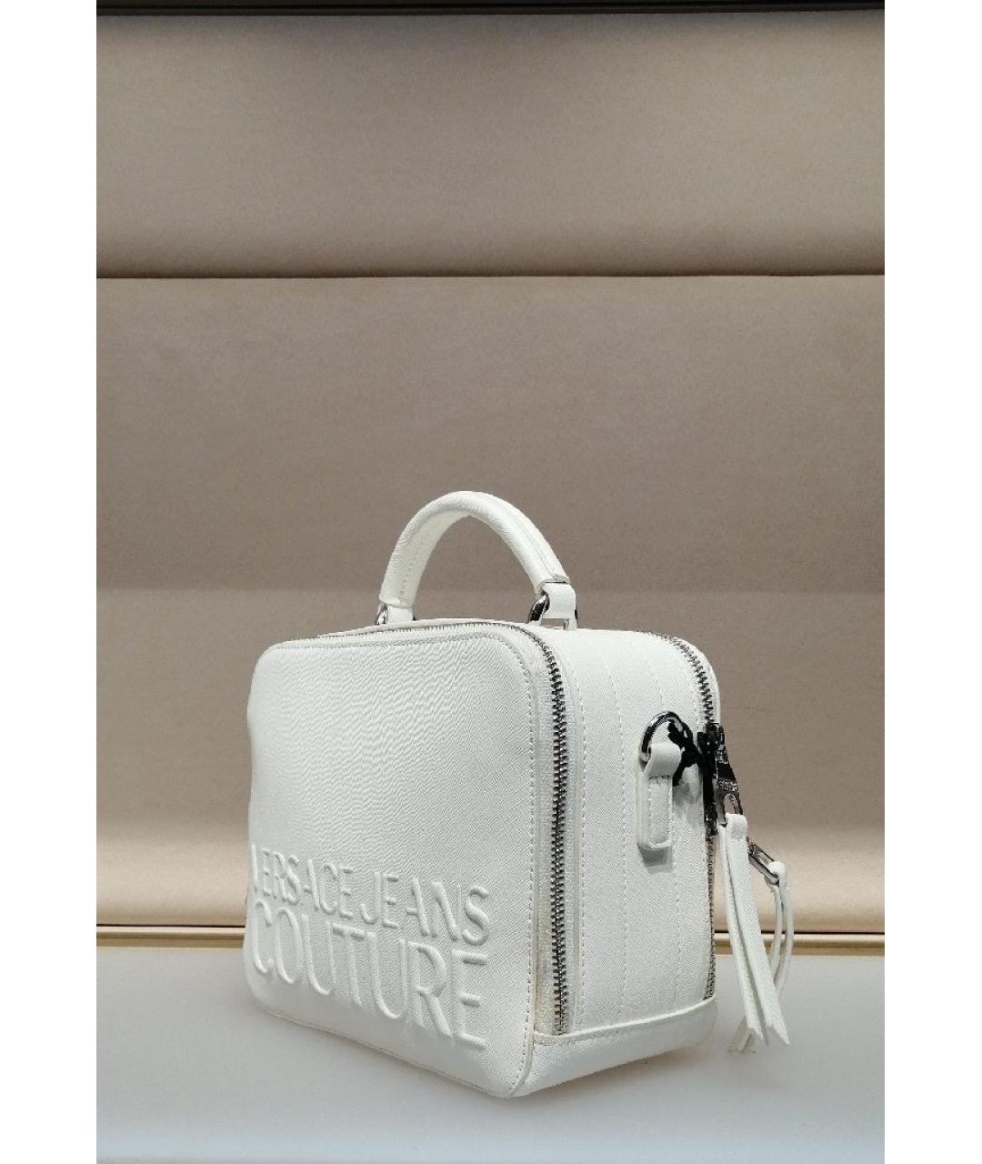 VERSACE JEANS COUTURE Белая кожаная сумка через плечо, фото 2