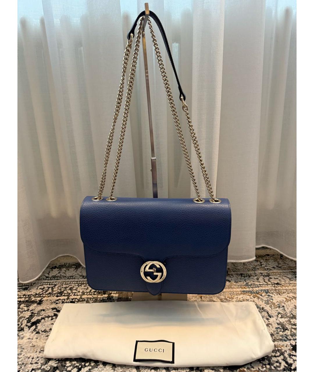 GUCCI Синяя кожаная сумка через плечо, фото 9