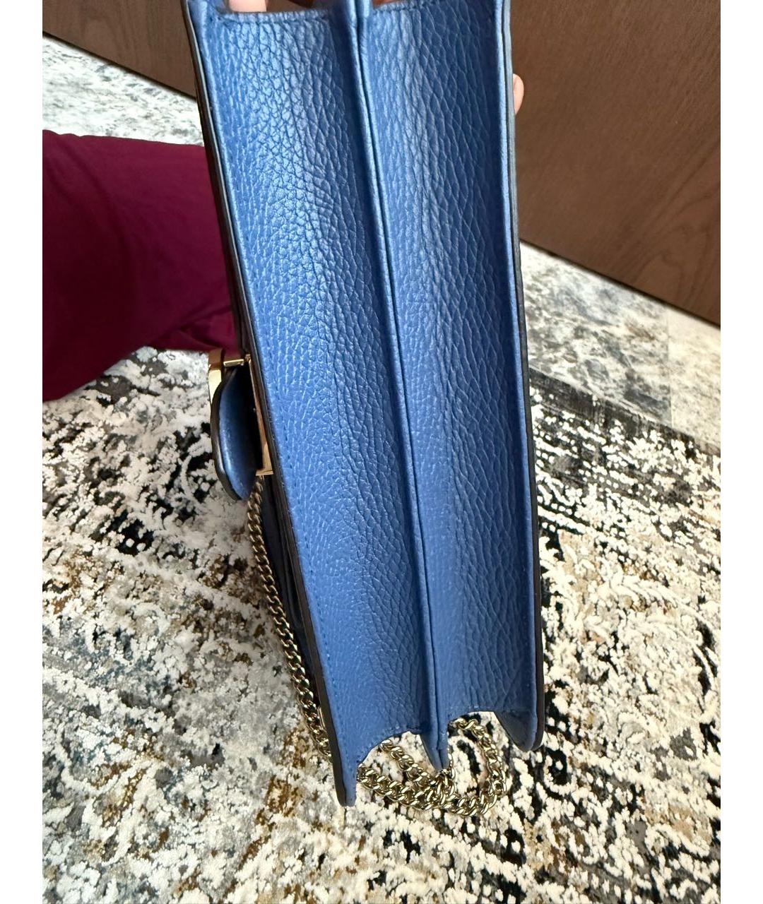 GUCCI Синяя кожаная сумка через плечо, фото 6