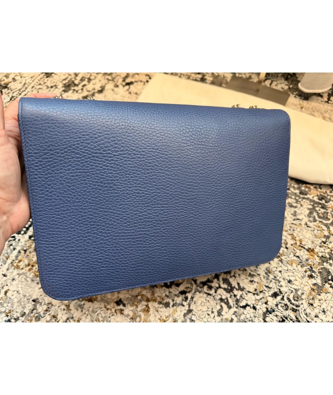 GUCCI Синяя кожаная сумка через плечо, фото 2