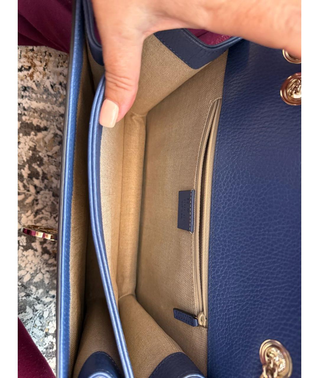 GUCCI Синяя кожаная сумка через плечо, фото 4