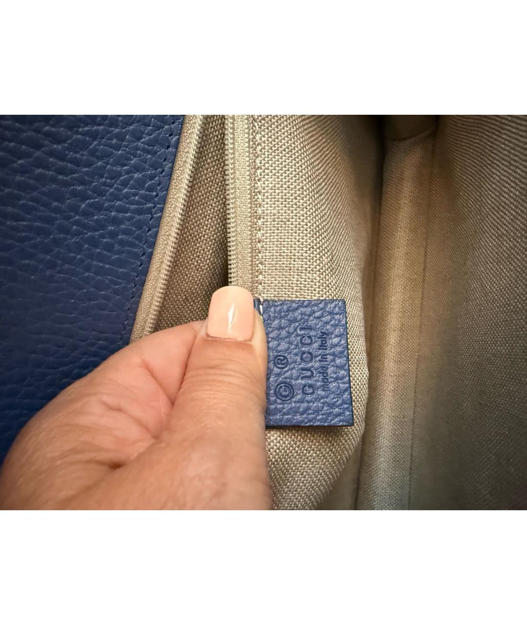 GUCCI Синяя кожаная сумка через плечо, фото 8