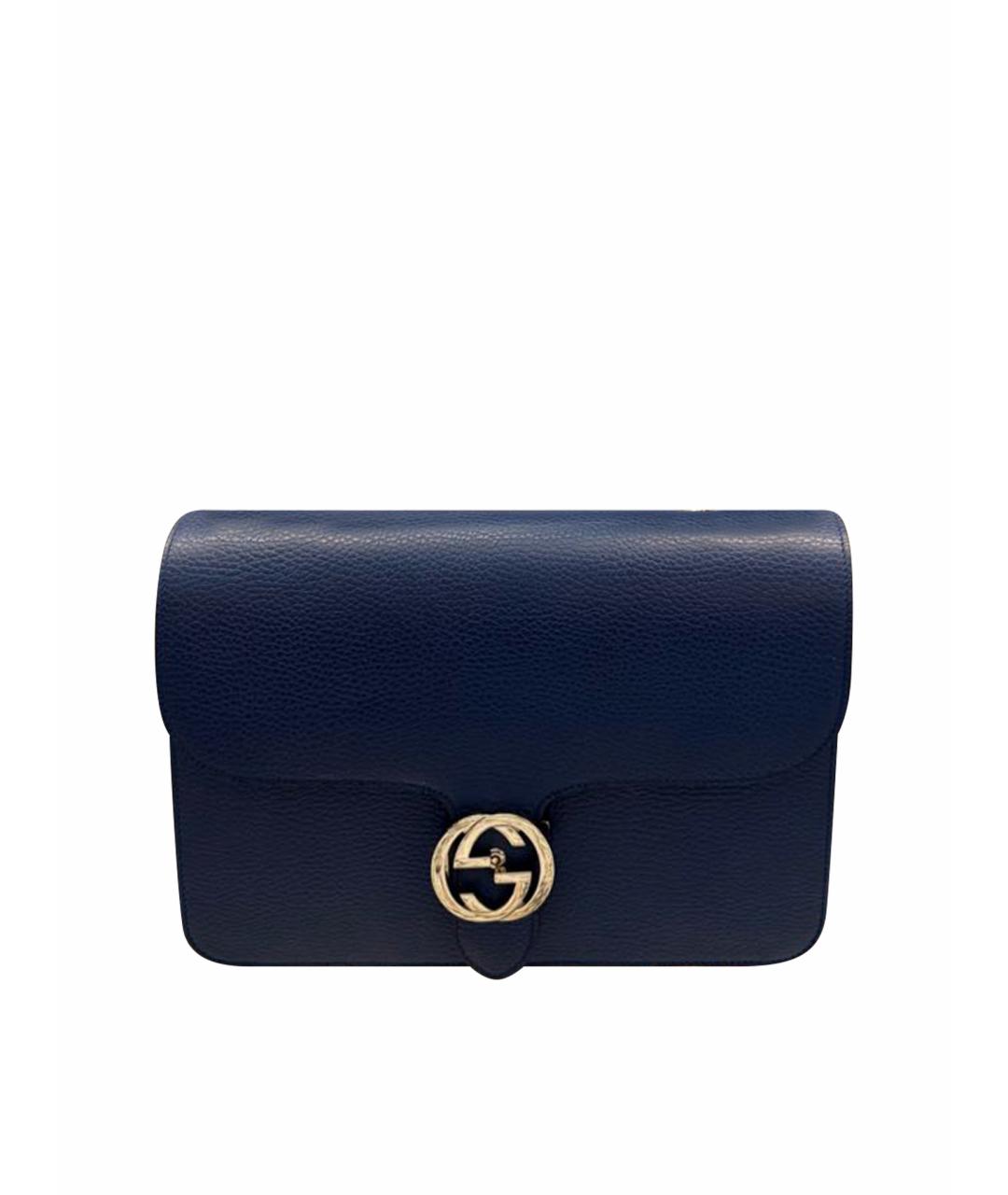 GUCCI Синяя кожаная сумка через плечо, фото 1