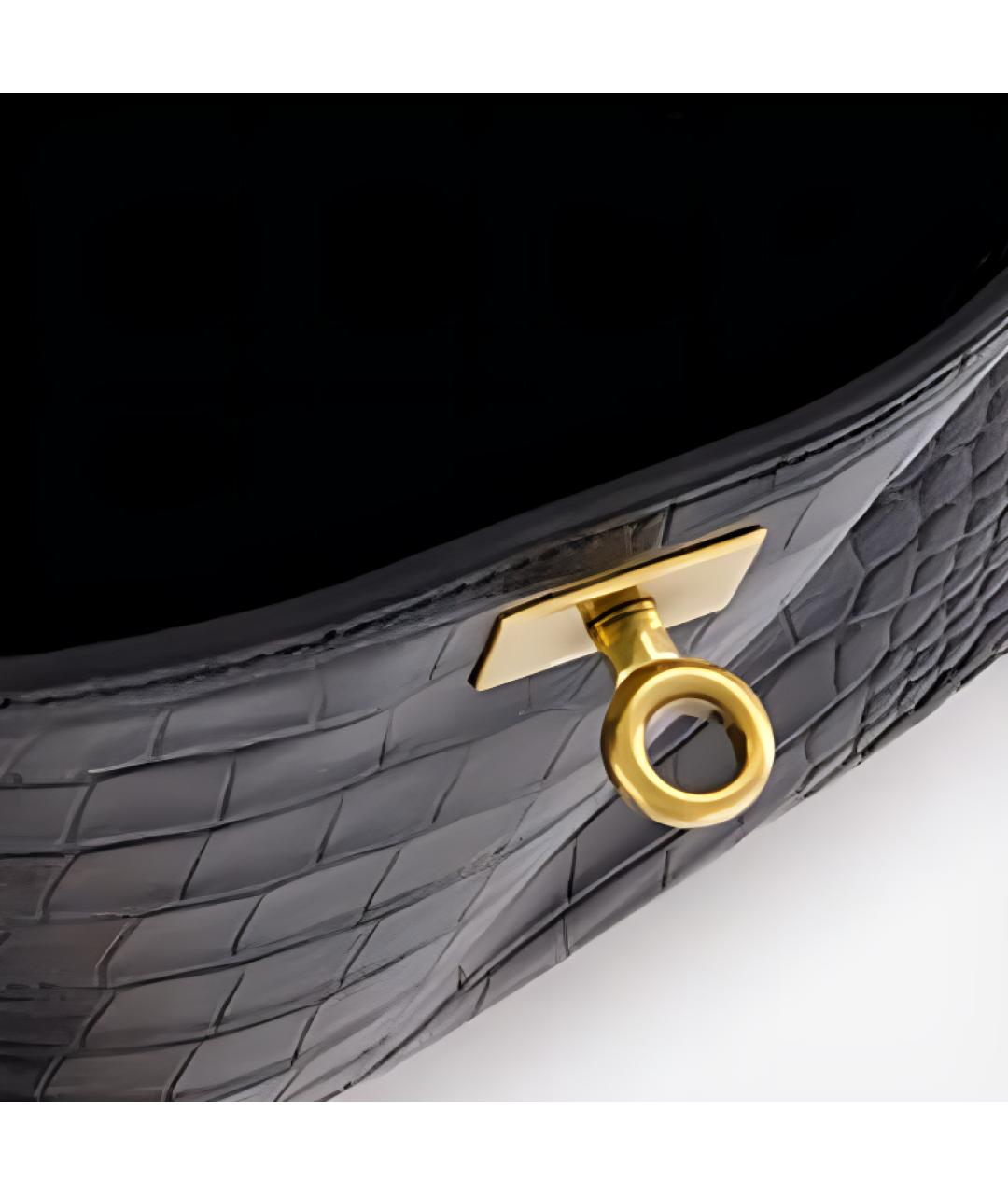 BALENCIAGA Черная кожаная сумка через плечо, фото 3