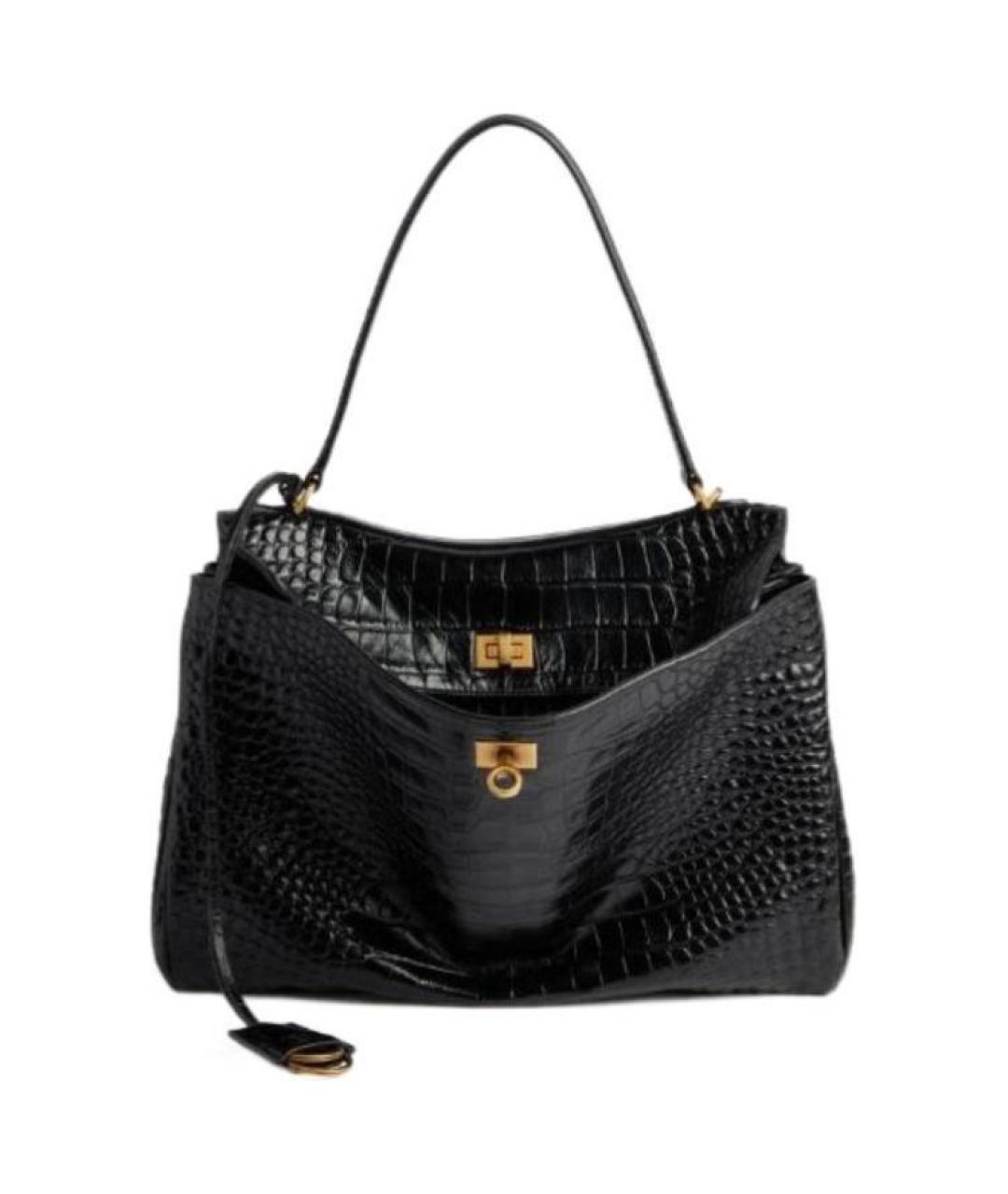 BALENCIAGA Черная кожаная сумка через плечо, фото 1