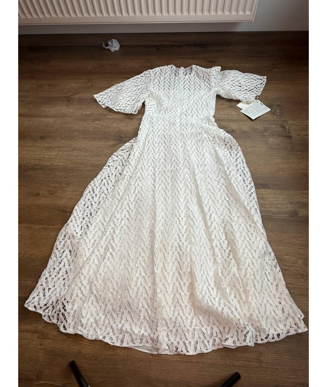 VALENTINO Белое хлопковое повседневное платье, фото 5