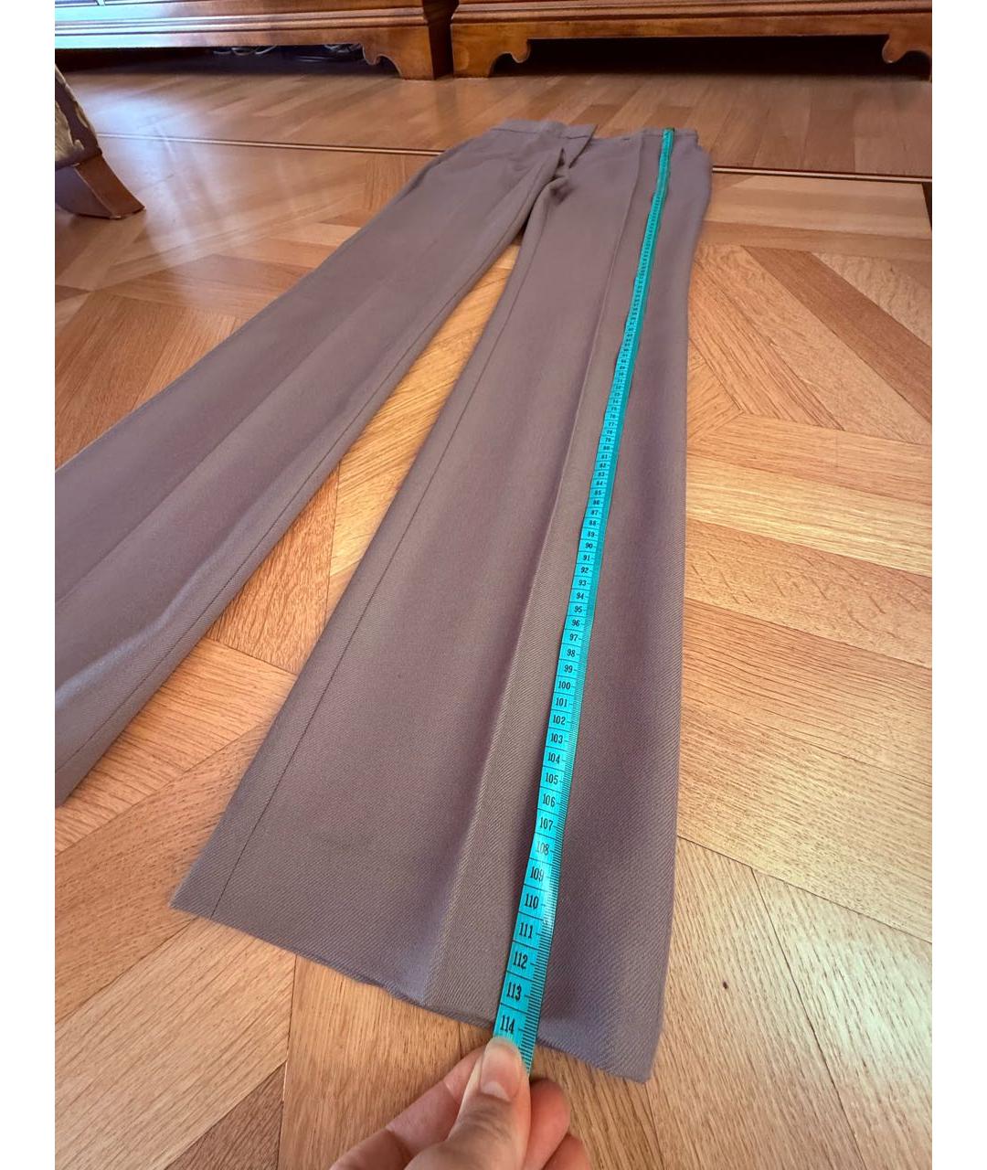 STELLA MCCARTNEY Бежевые шерстяные прямые брюки, фото 8