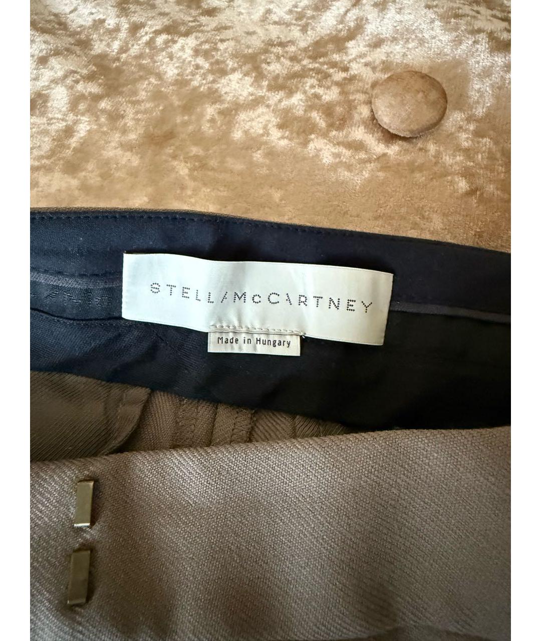 STELLA MCCARTNEY Бежевые шерстяные прямые брюки, фото 3