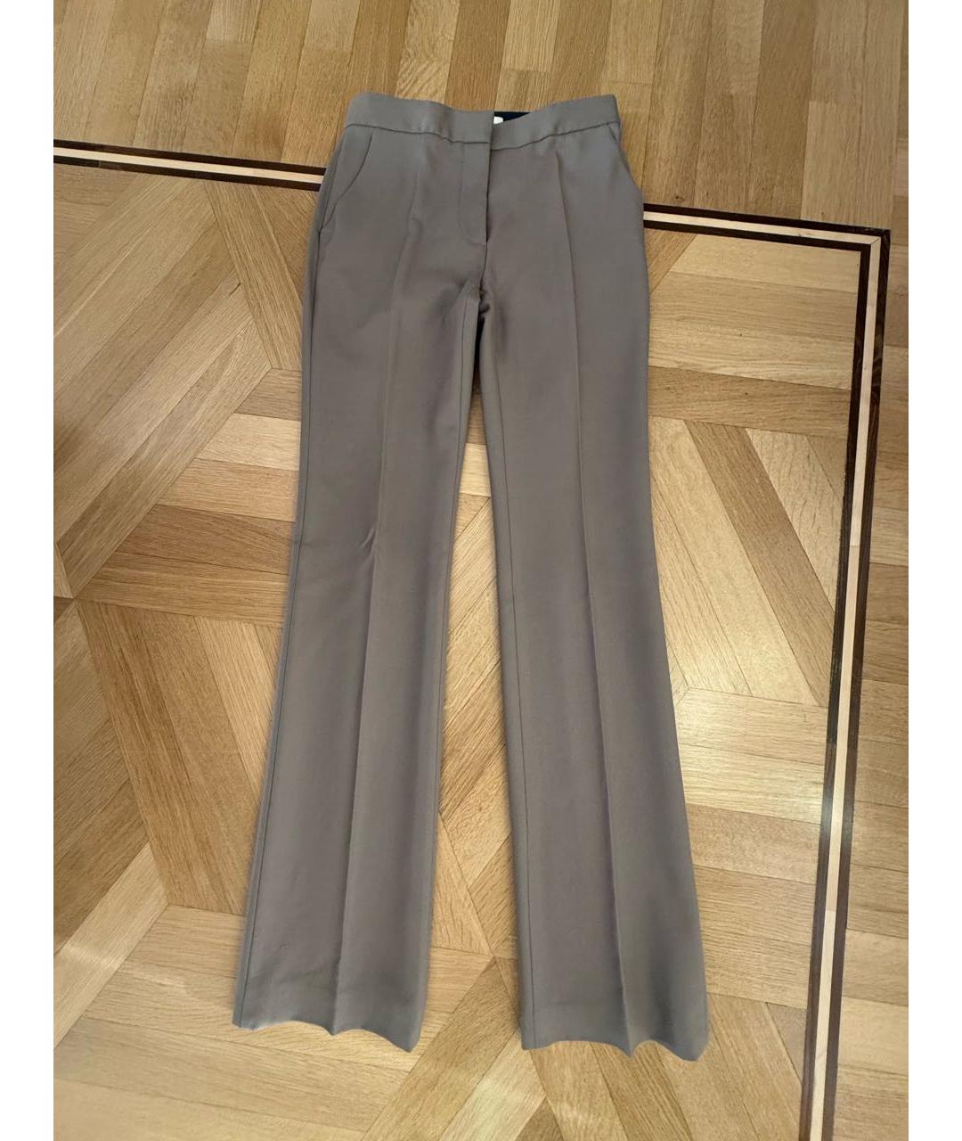 STELLA MCCARTNEY Бежевые шерстяные прямые брюки, фото 9