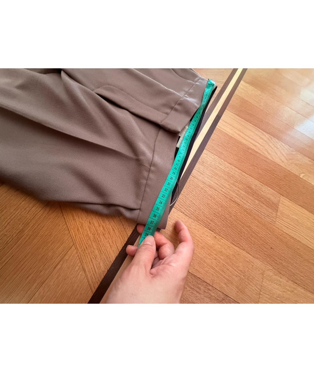 STELLA MCCARTNEY Бежевые шерстяные прямые брюки, фото 5