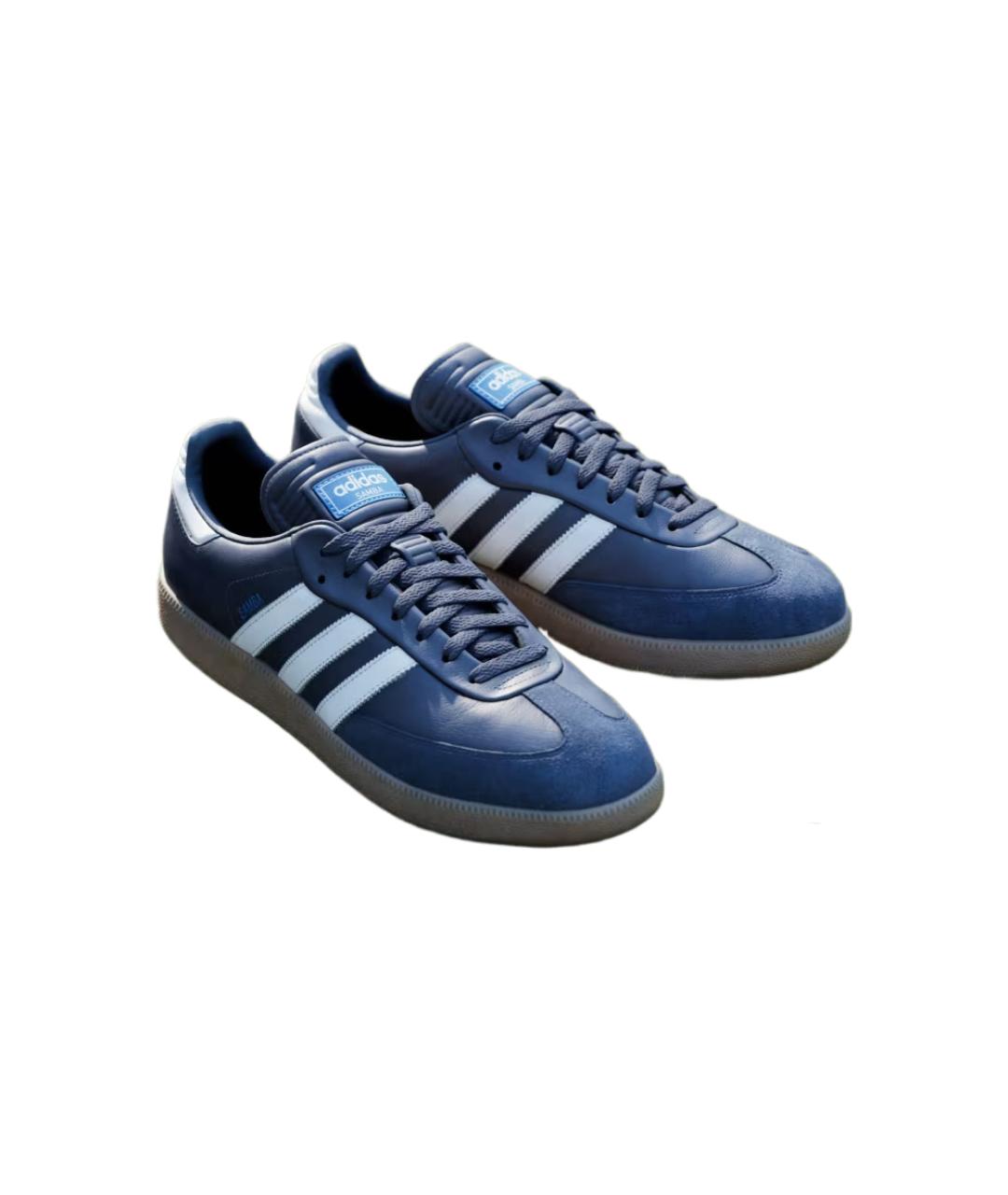 ADIDAS Синие кожаные кеды, фото 2