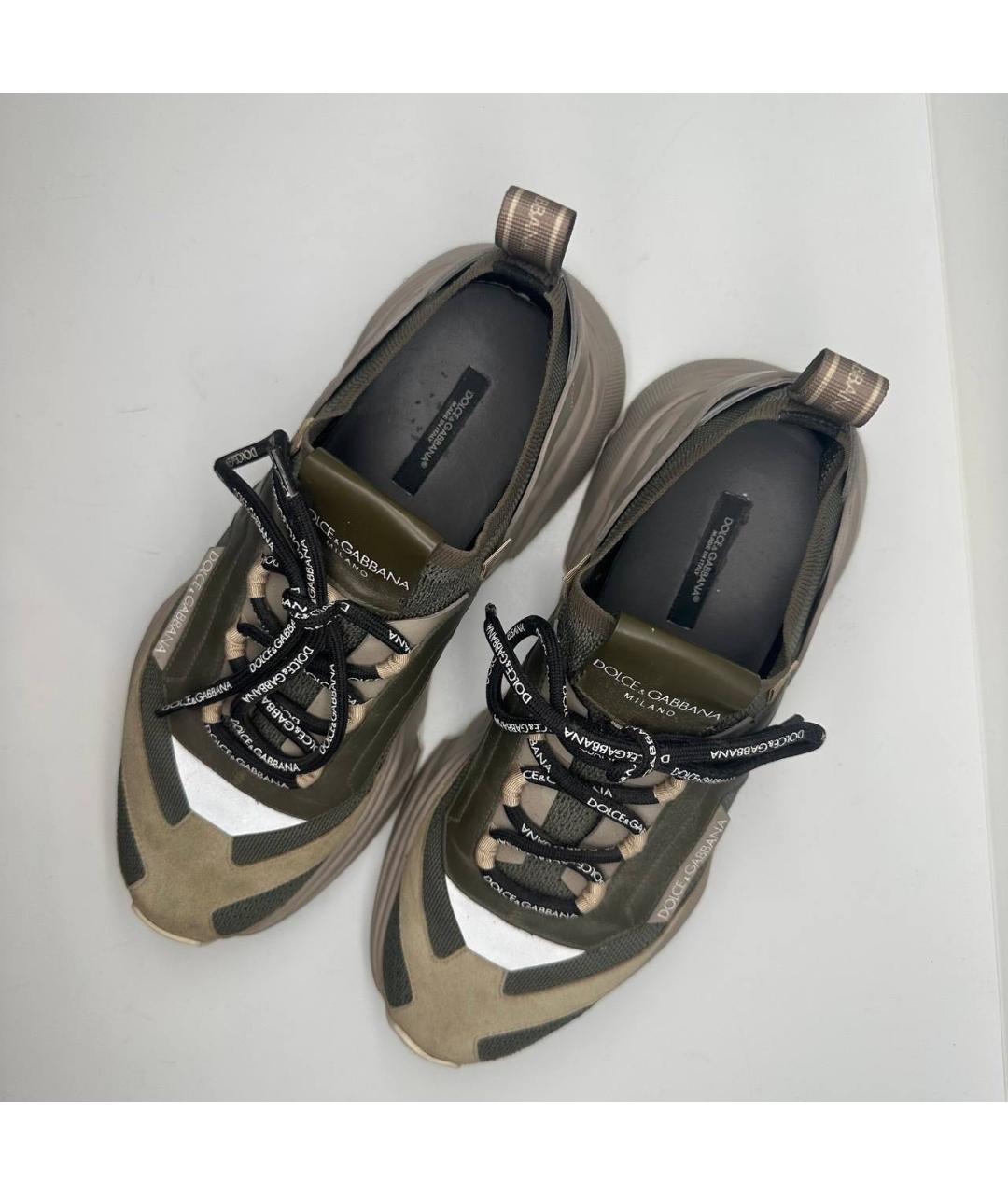 DOLCE&GABBANA Хаки низкие кроссовки / кеды, фото 3