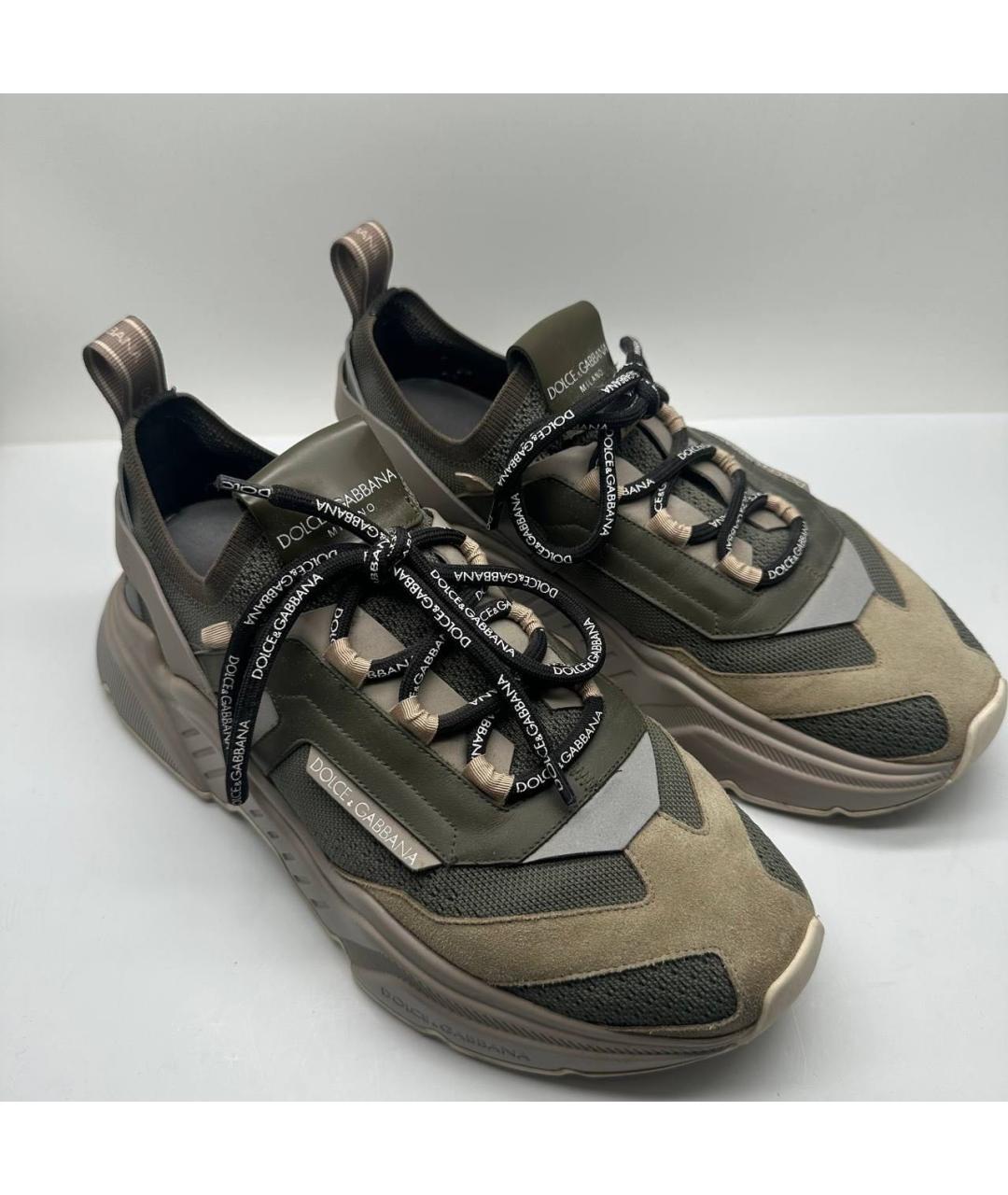 DOLCE&GABBANA Хаки низкие кроссовки / кеды, фото 2
