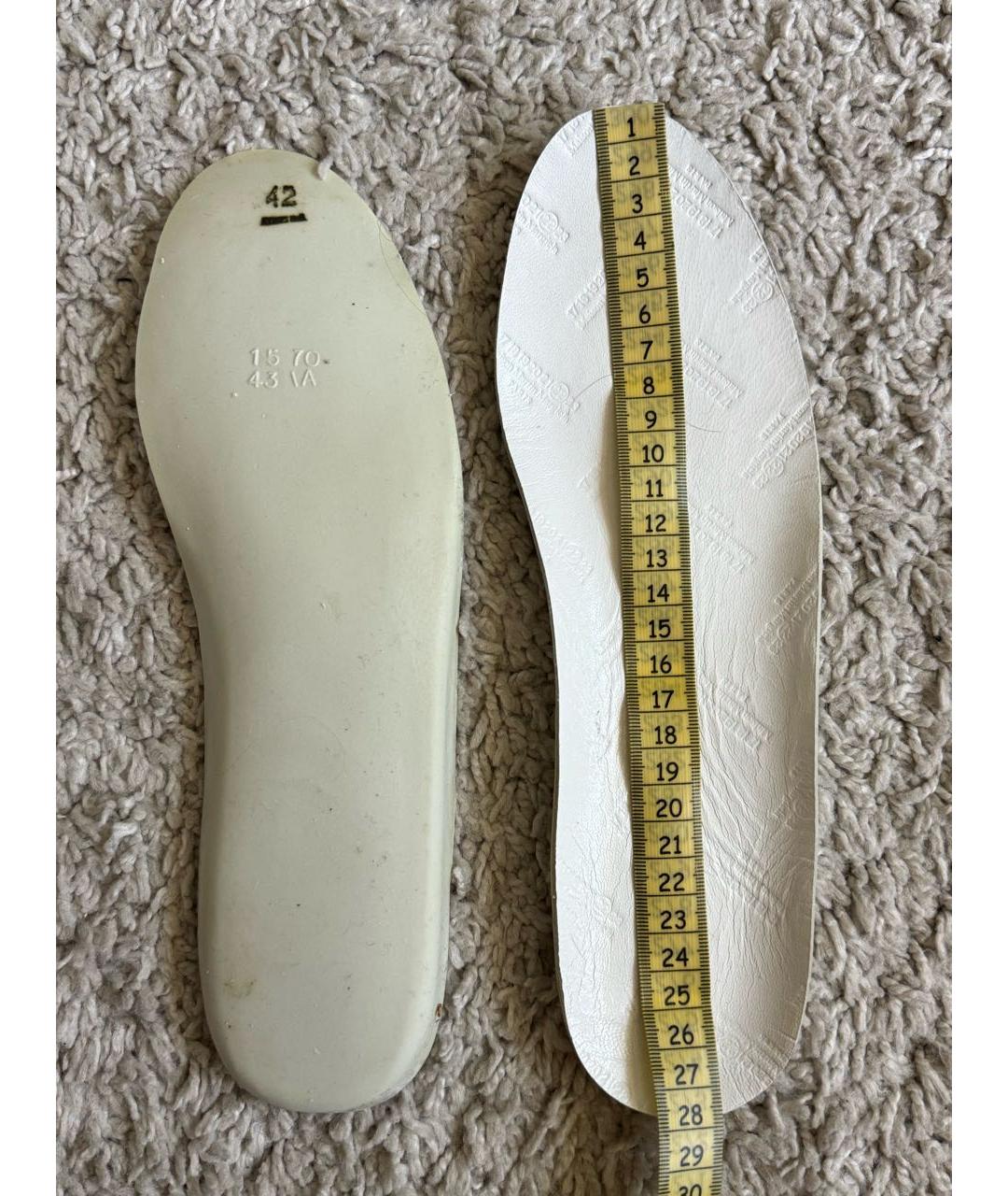 MAISON MARGIELA Белые кожаные высокие кроссовки / кеды, фото 6