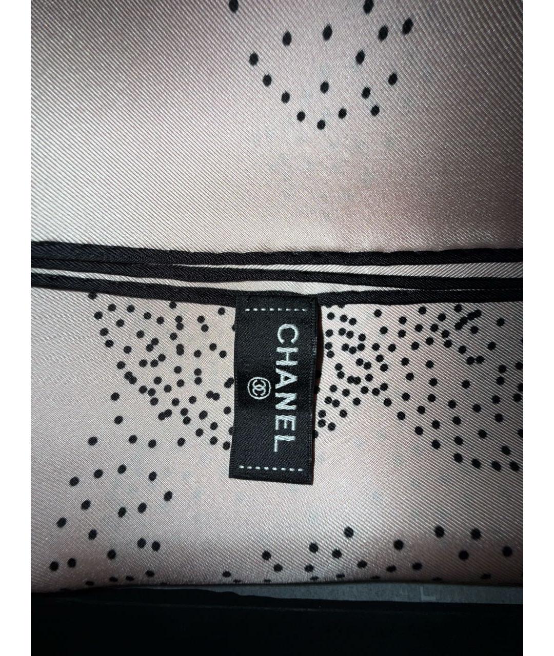 CHANEL Розовый шелковый платок, фото 3