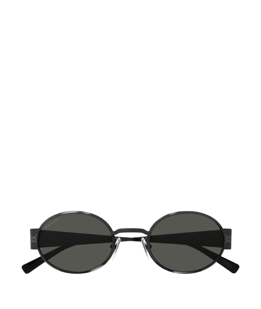 GUCCI Черные металлические солнцезащитные очки, фото 1