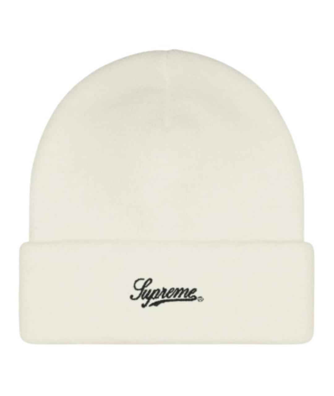 SUPREME Белая шерстяная шапка, фото 2