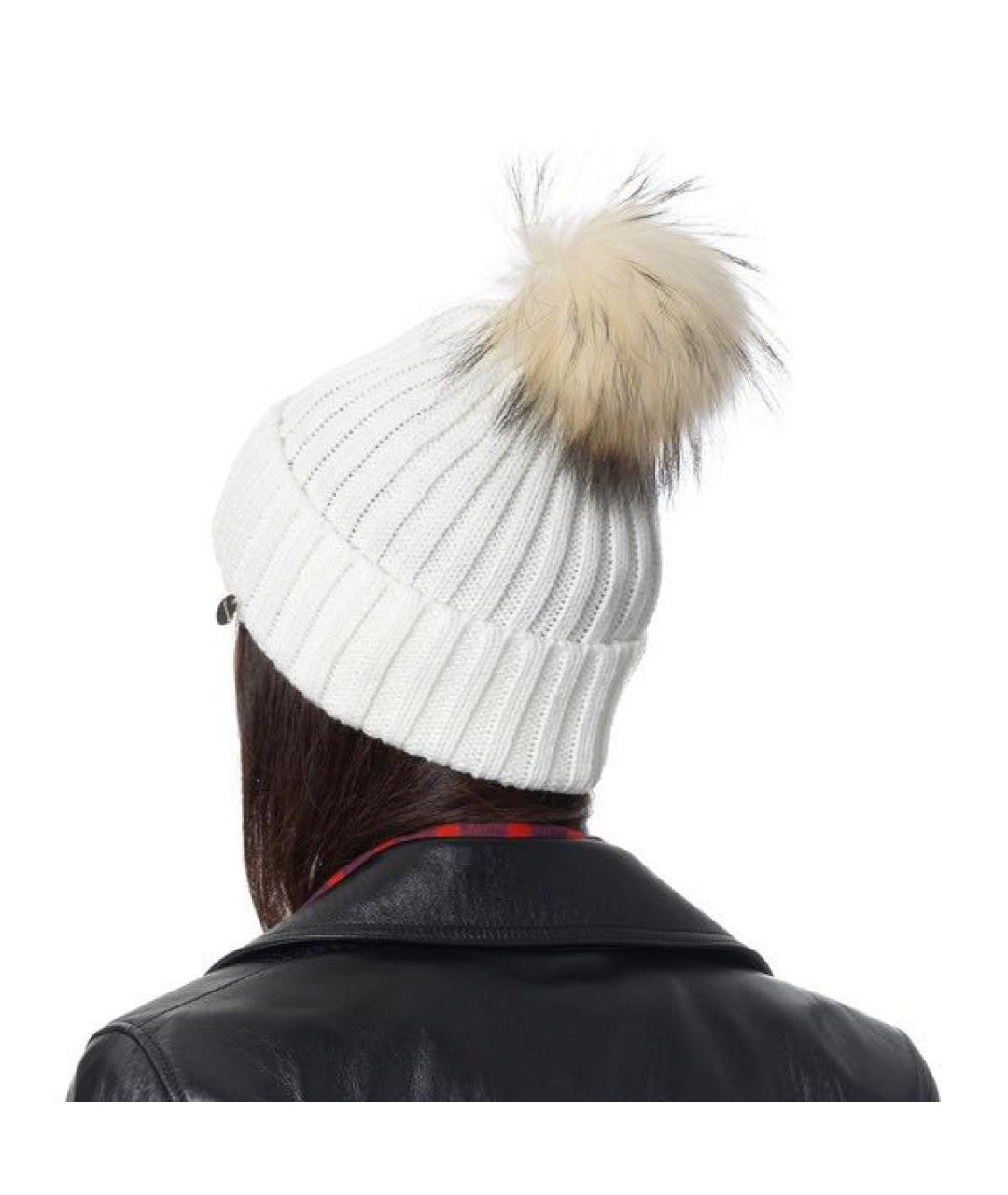 YVES SALOMON Белая шерстяная шапка, фото 7