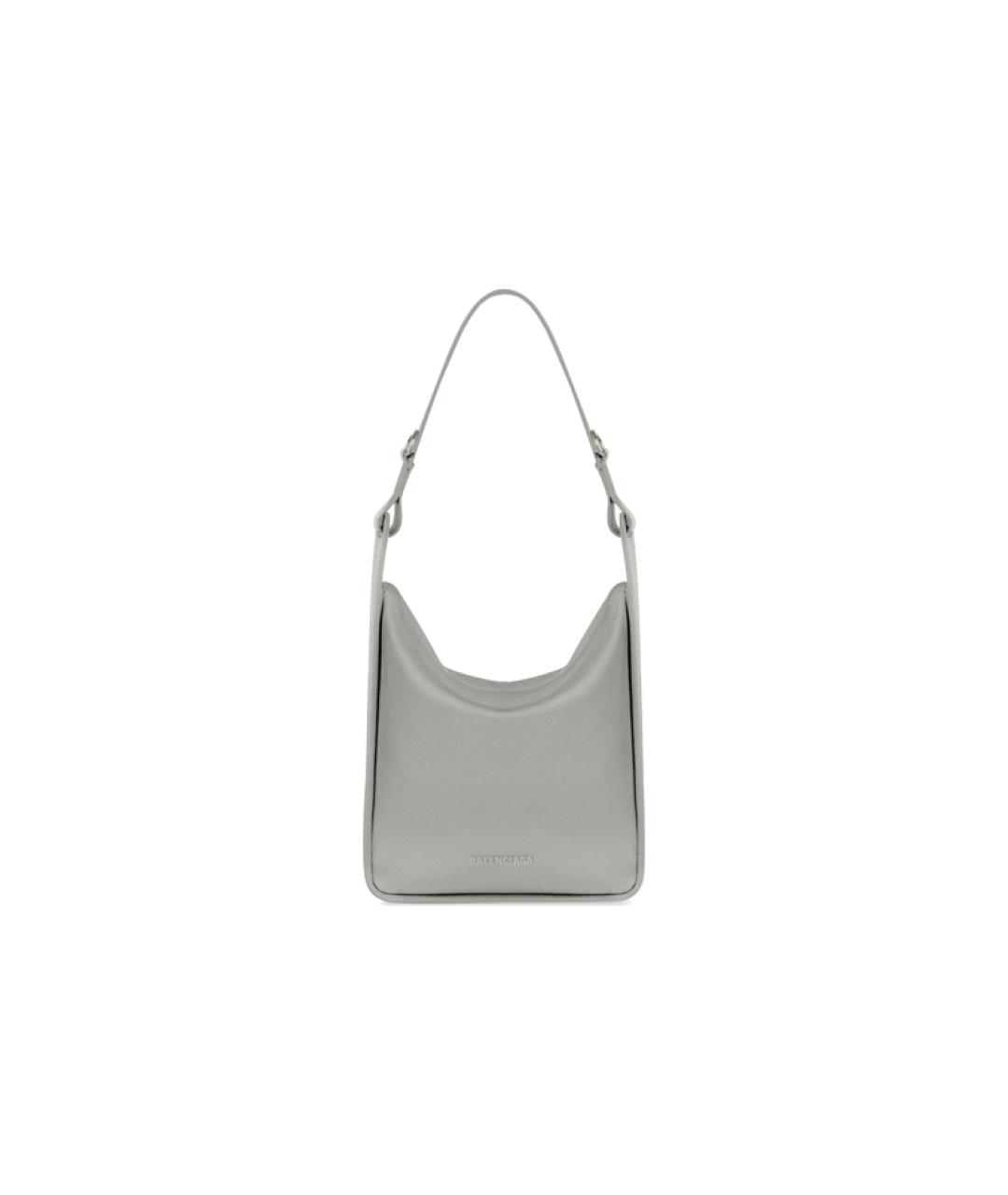 BALENCIAGA Серая кожаная сумка через плечо, фото 5