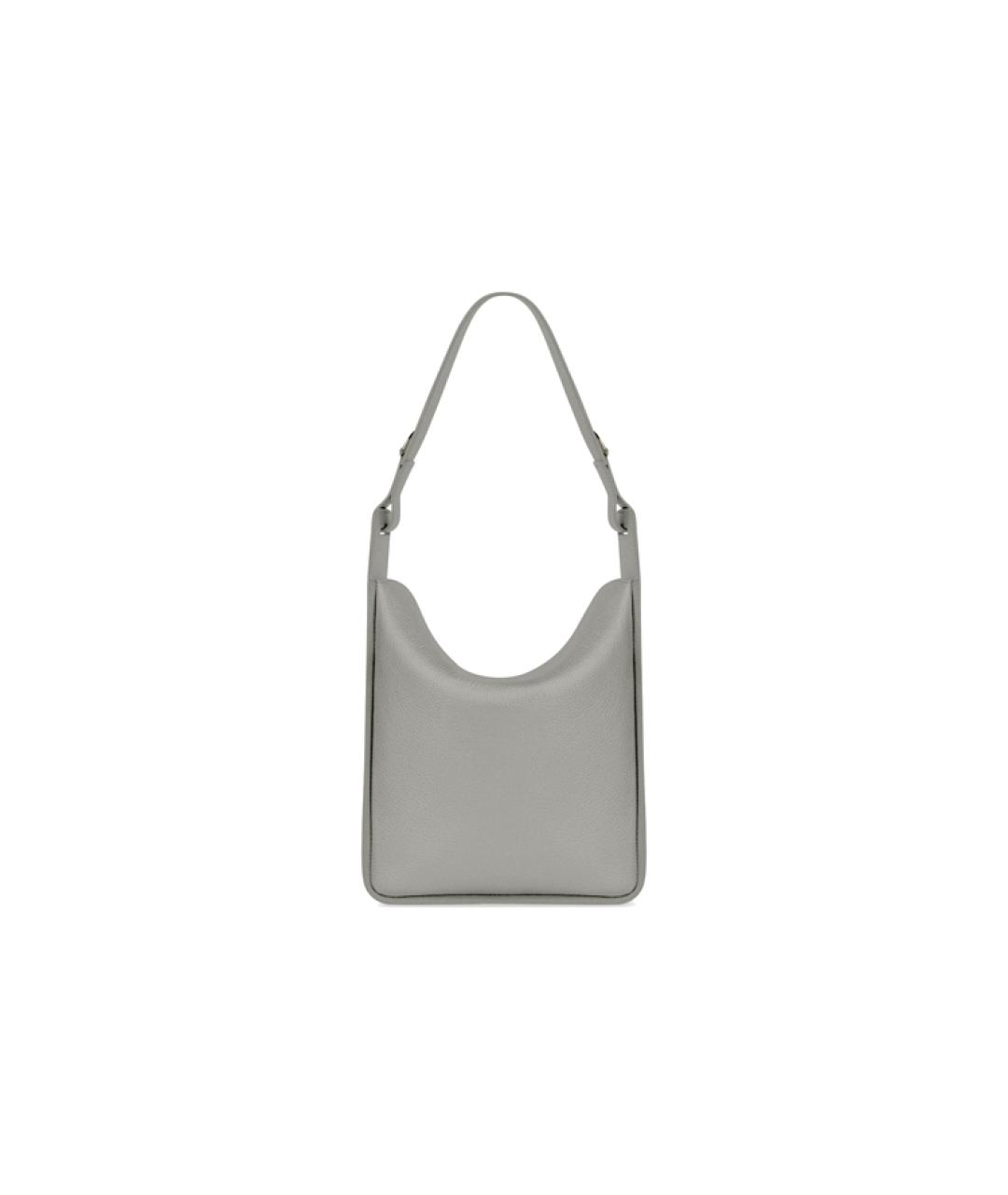 BALENCIAGA Серая кожаная сумка через плечо, фото 3