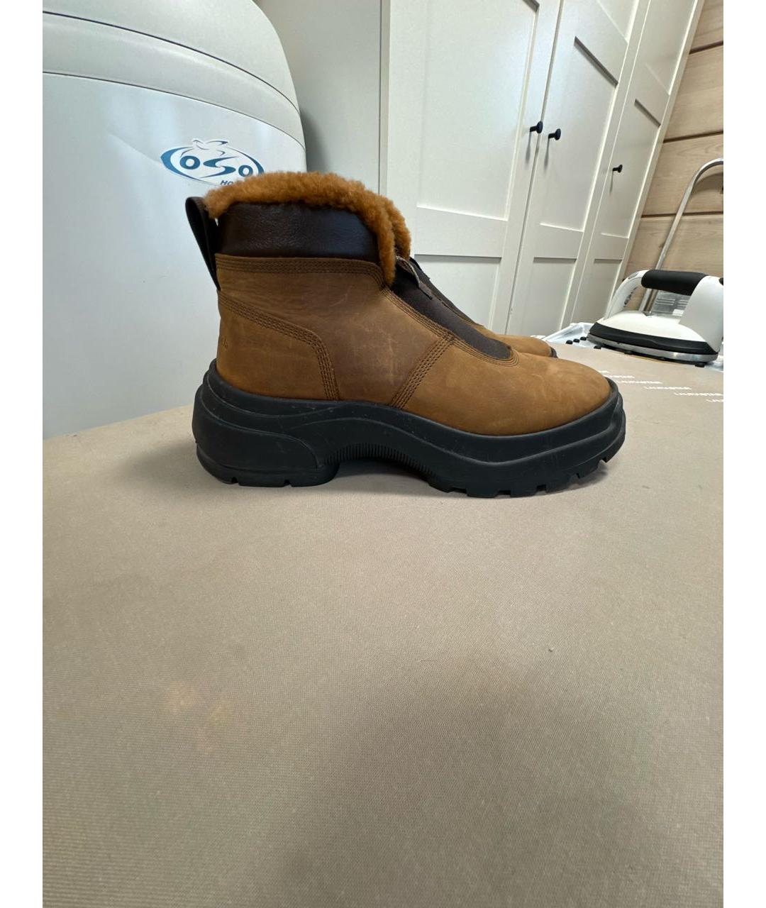 MAISON MARGIELA Коричневые нубуковые ботинки, фото 5