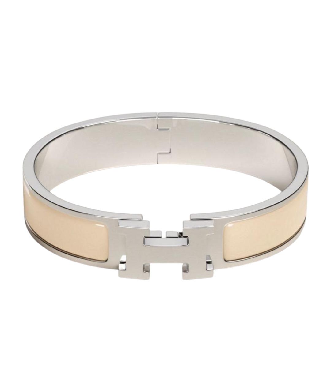 HERMES Бежевый металлический браслет, фото 4