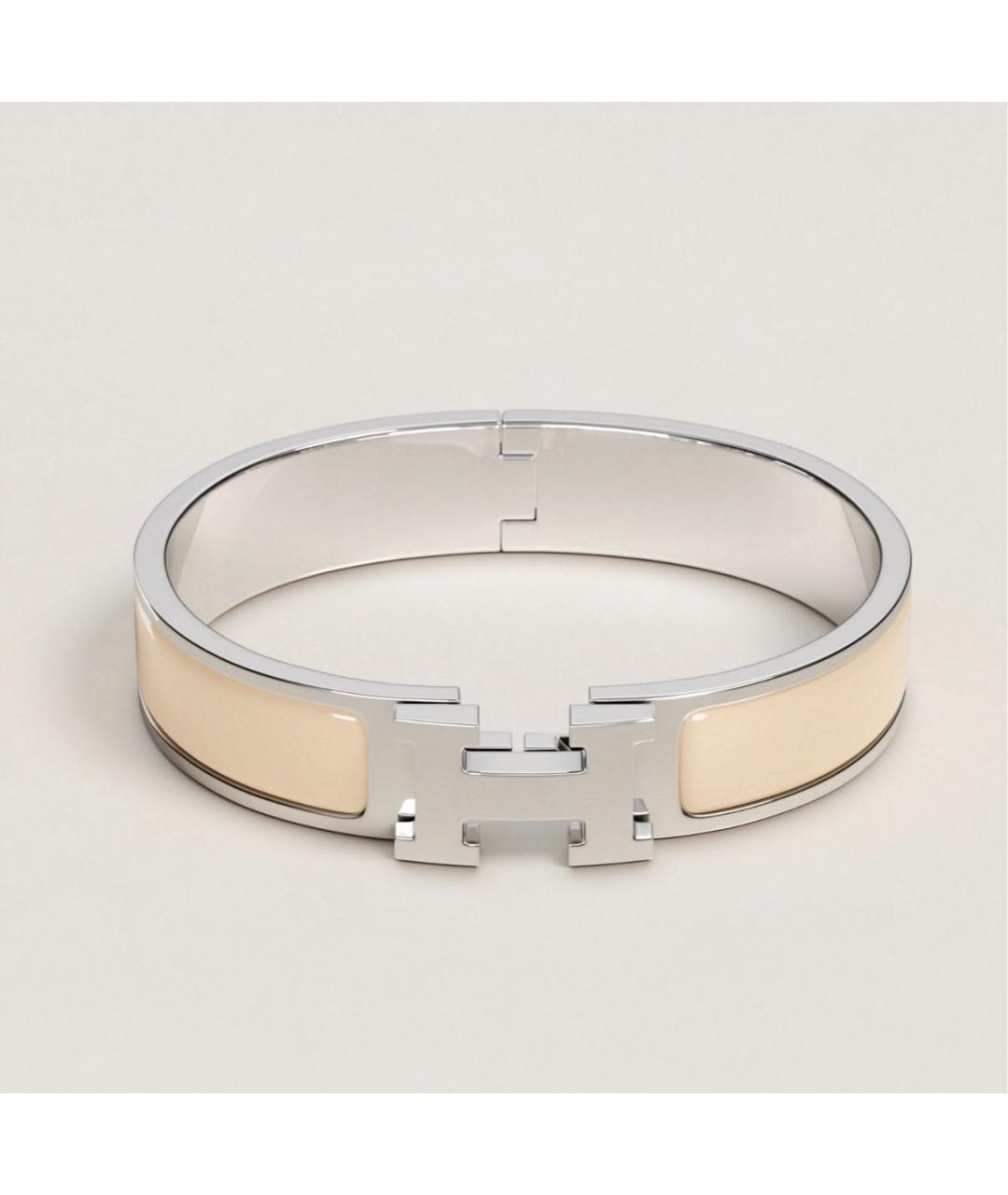 HERMES Бежевый металлический браслет, фото 2