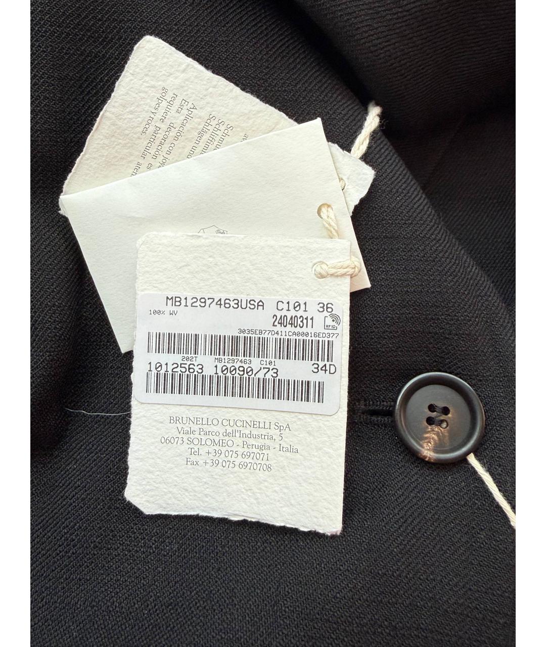 BRUNELLO CUCINELLI Черный шерстяной жакет/пиджак, фото 7