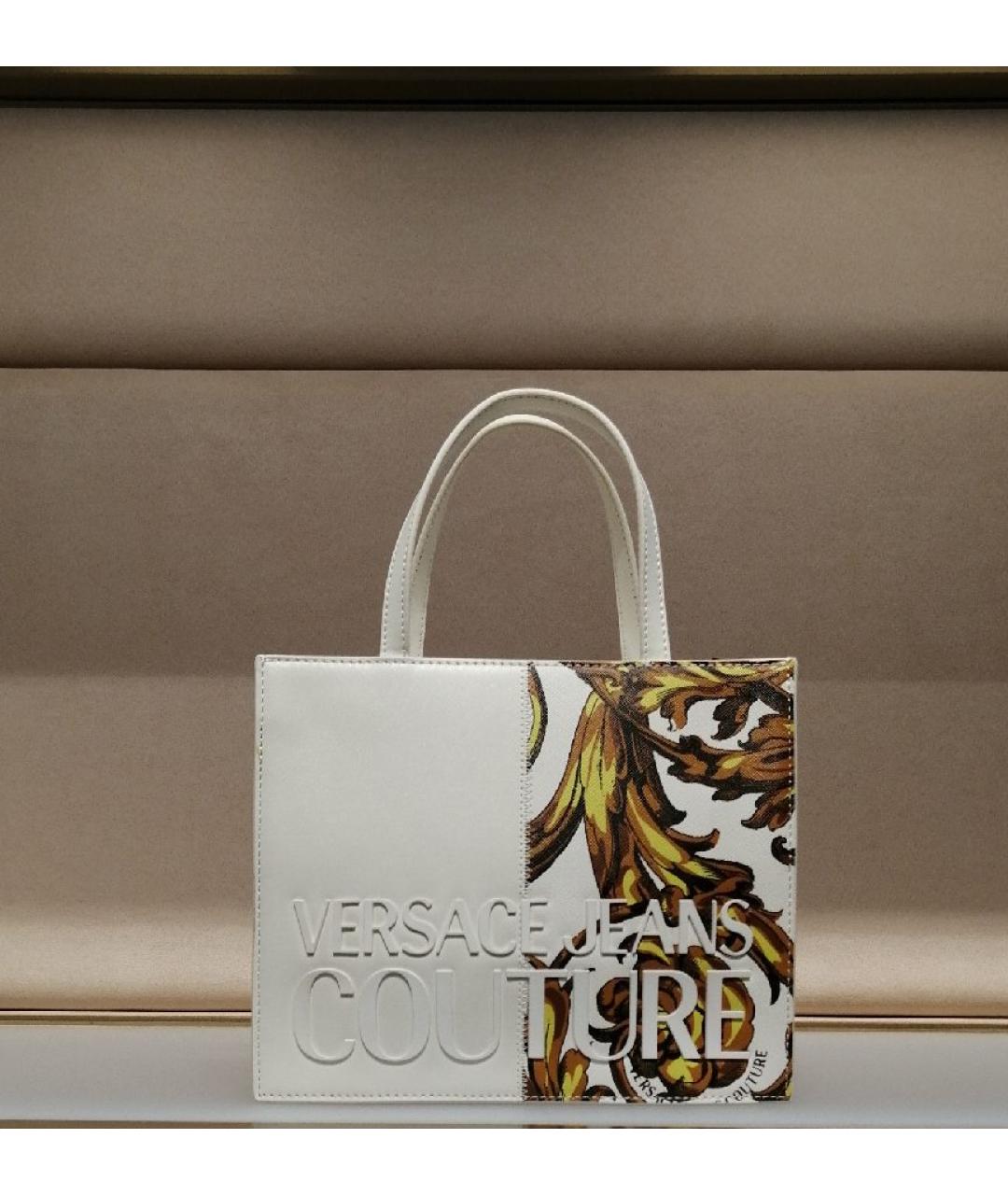 VERSACE JEANS COUTURE Мульти кожаная сумка с короткими ручками, фото 4