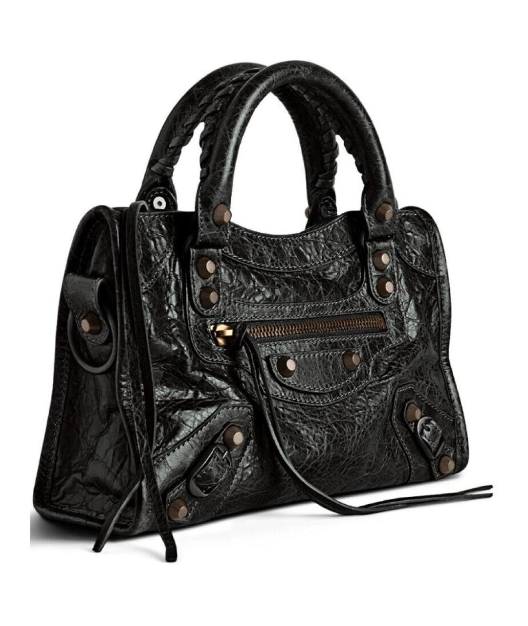 BALENCIAGA Черная кожаная сумка через плечо, фото 4