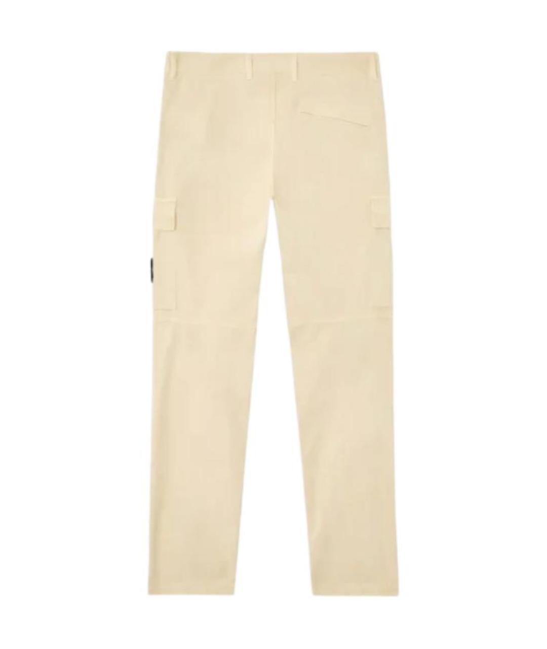 STONE ISLAND Бежевые хлопковые повседневные брюки, фото 2