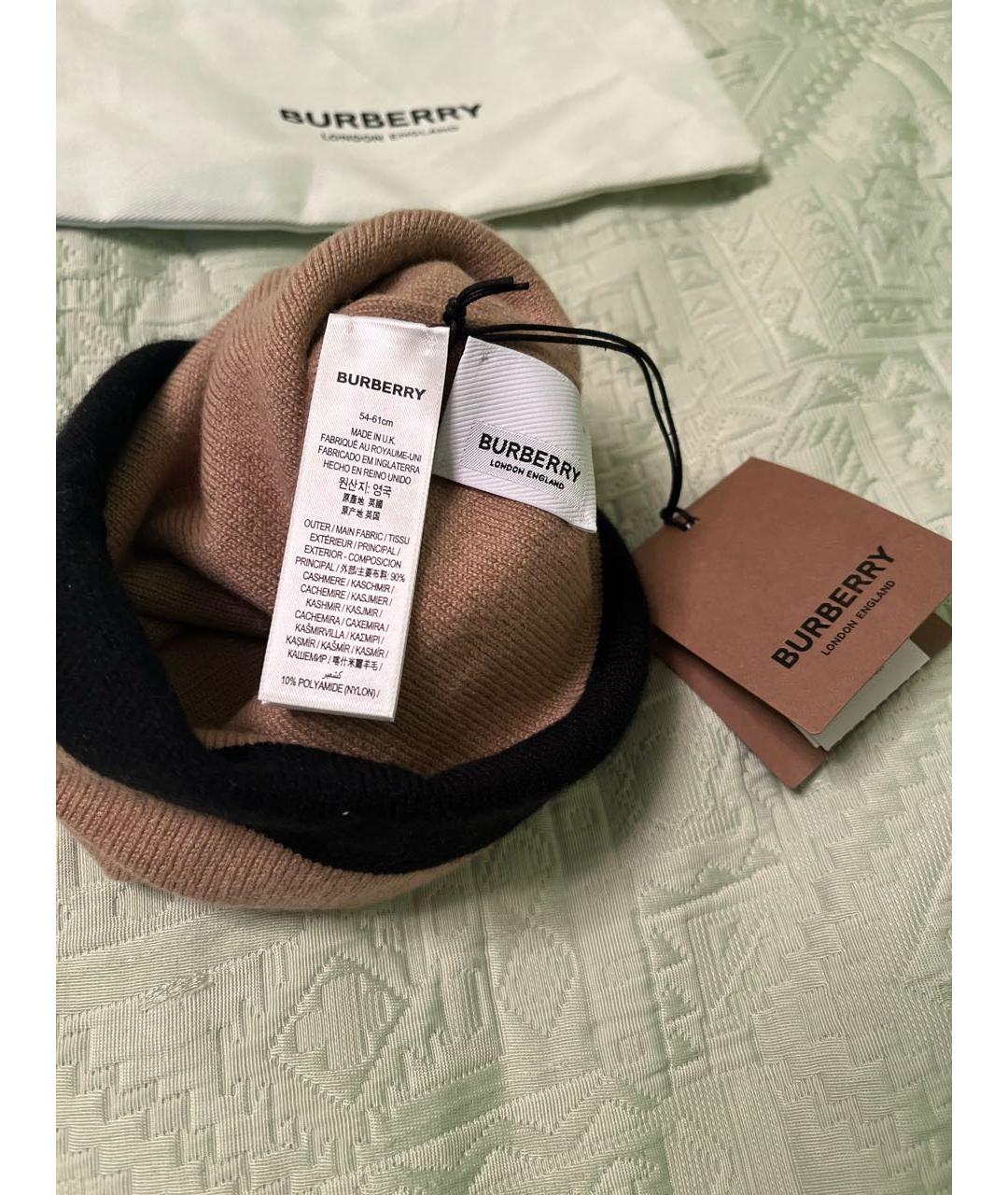 BURBERRY Бежевая кашемировая шапка, фото 5
