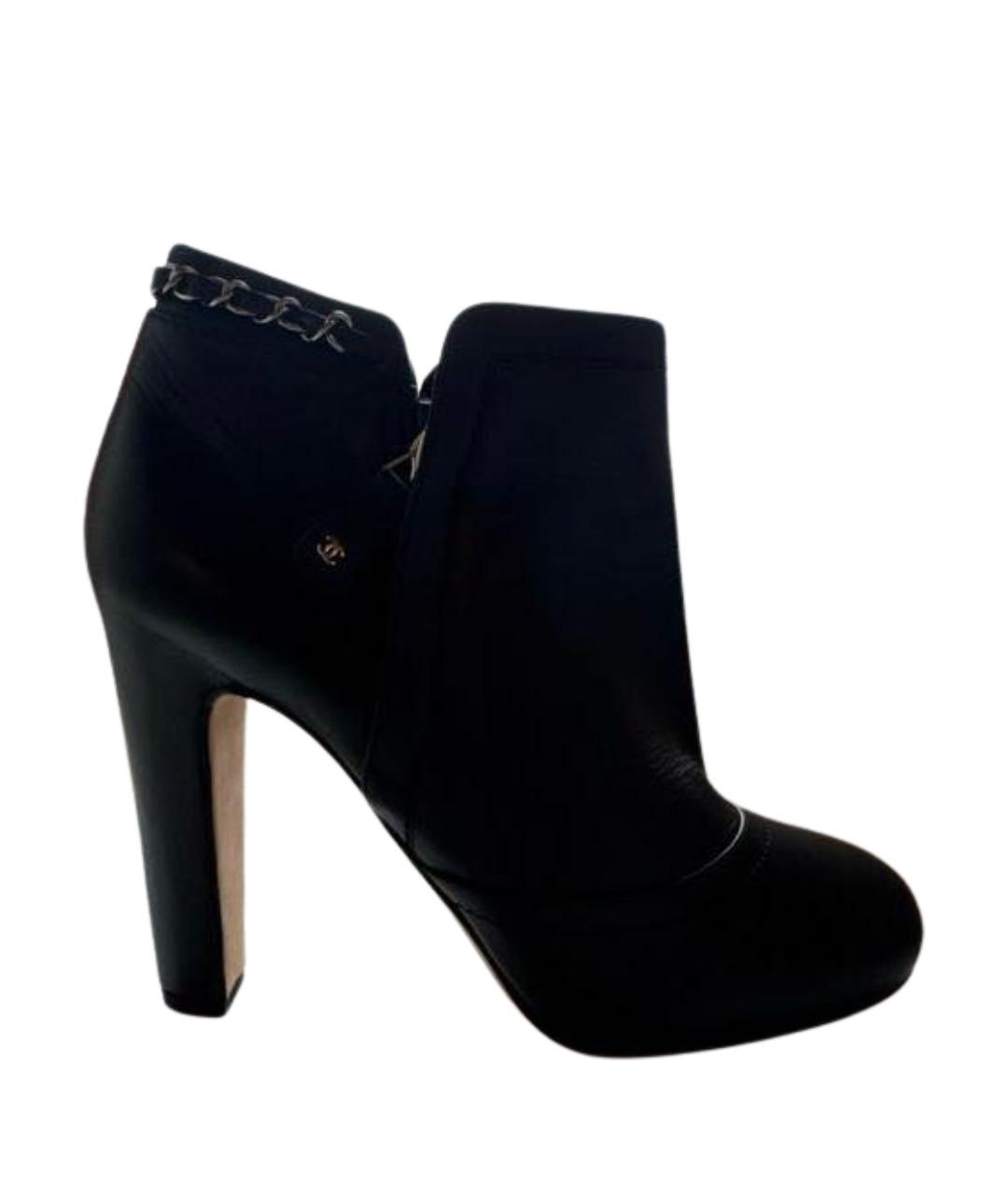 CHANEL Черные кожаные ботильоны, фото 1