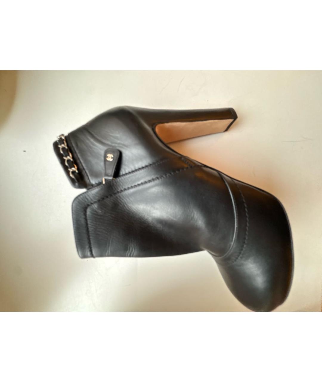 CHANEL Черные кожаные ботильоны, фото 6