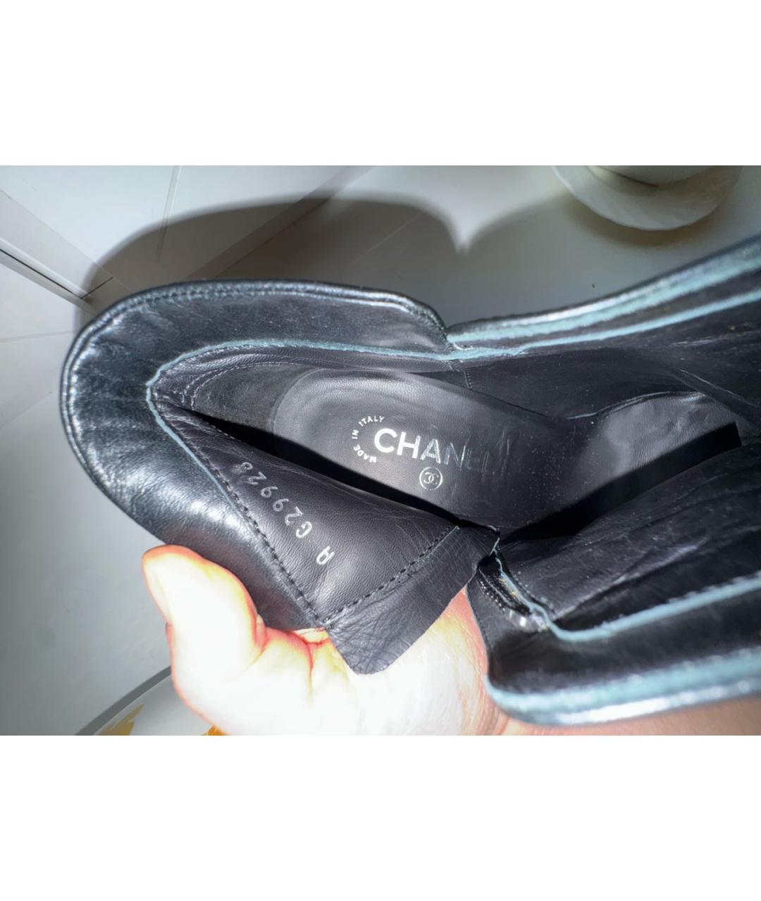 CHANEL Черные кожаные ботильоны, фото 7