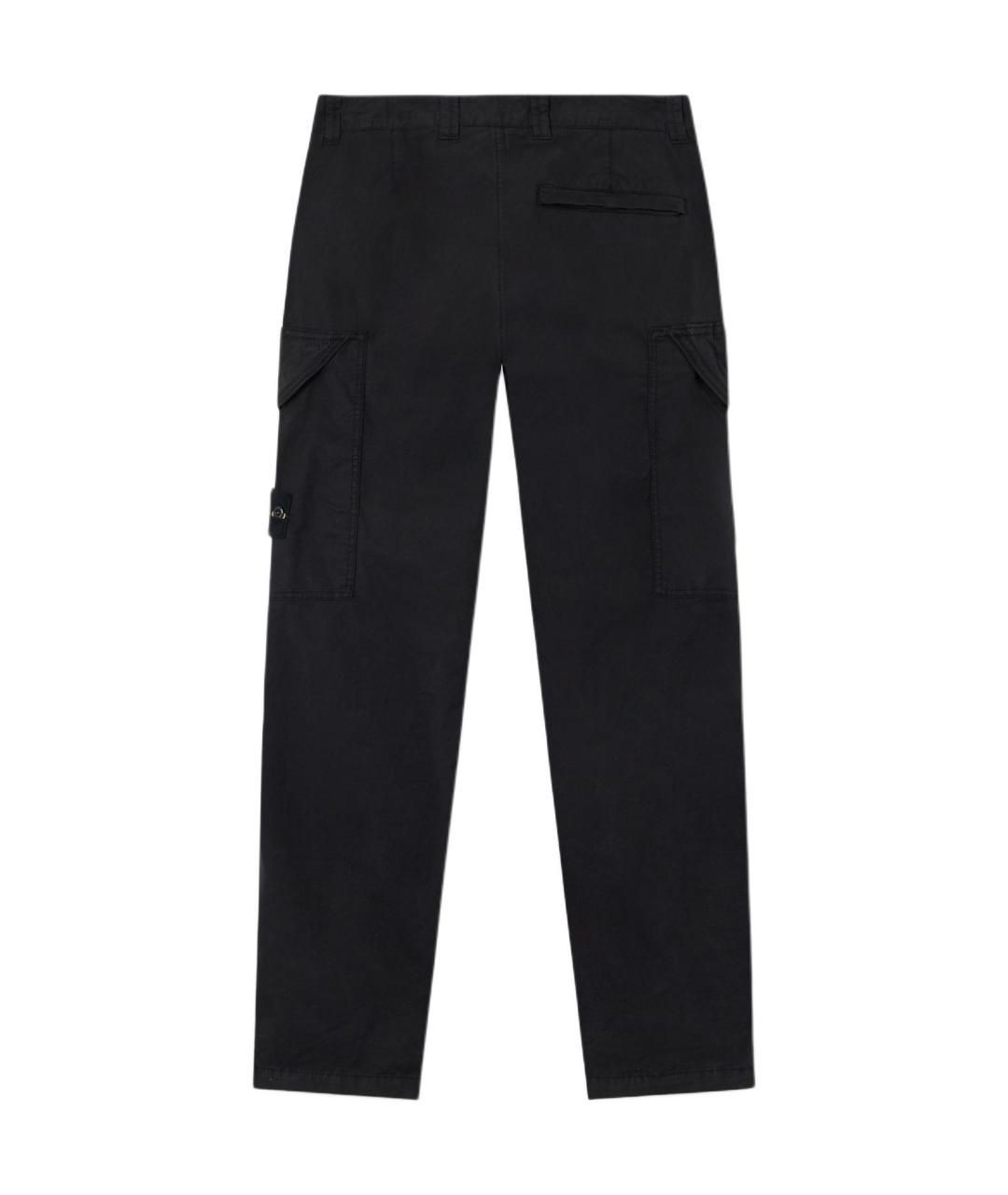 STONE ISLAND Черные хлопковые брюки чинос, фото 2