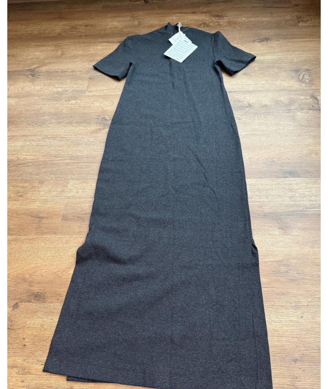 BRUNELLO CUCINELLI Черное хлопковое повседневное платье, фото 5