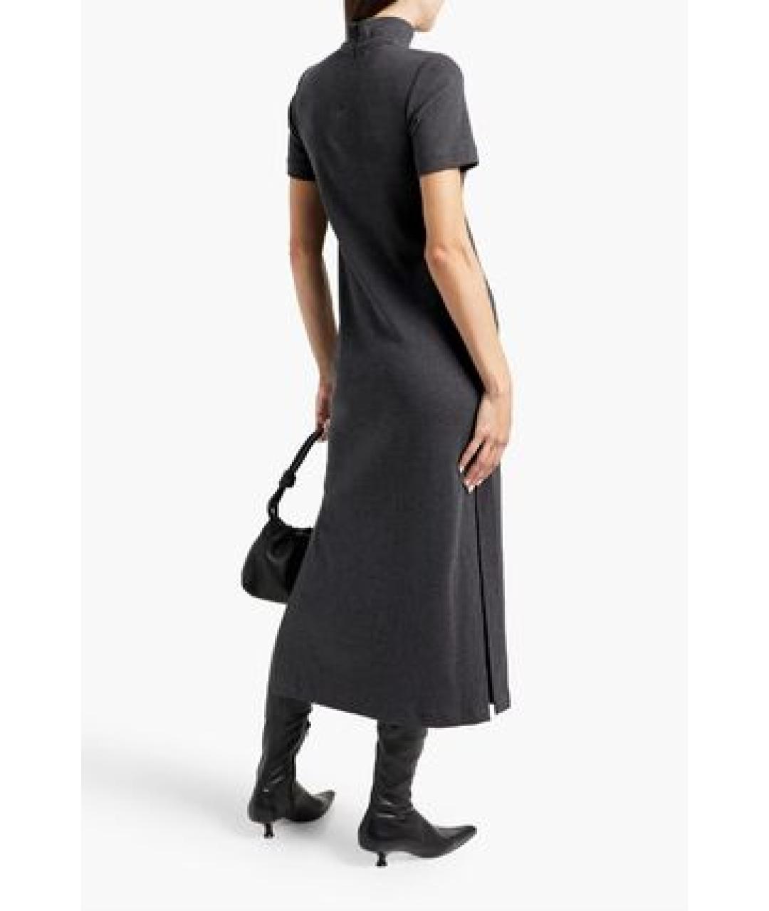 BRUNELLO CUCINELLI Черное хлопковое повседневное платье, фото 2