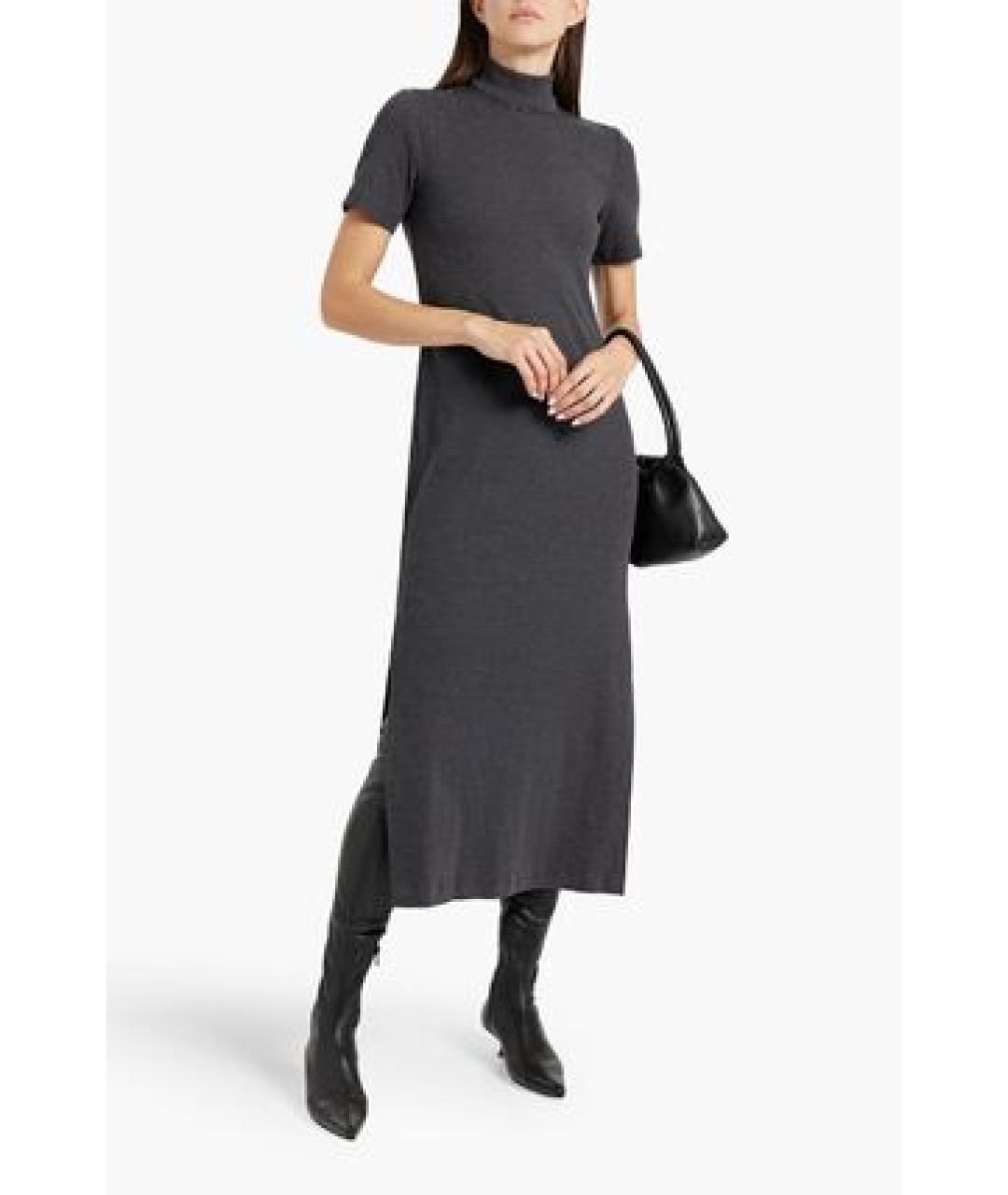 BRUNELLO CUCINELLI Черное хлопковое повседневное платье, фото 3