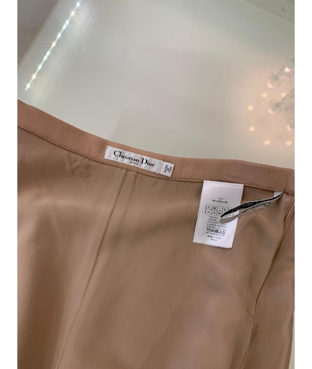 CHRISTIAN DIOR Бежевый шерстяной костюм с юбками, фото 6