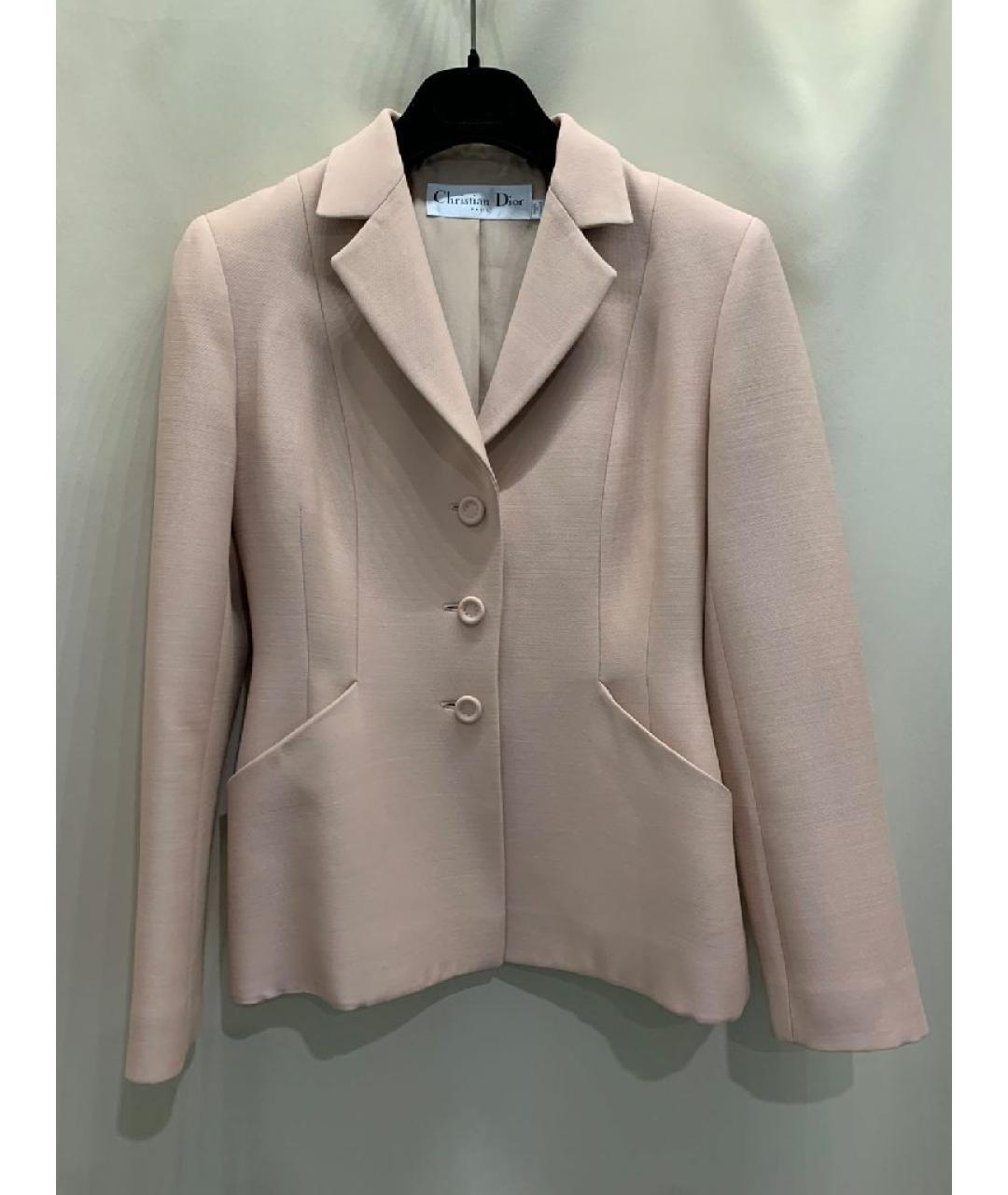 CHRISTIAN DIOR Бежевый шерстяной костюм с юбками, фото 2