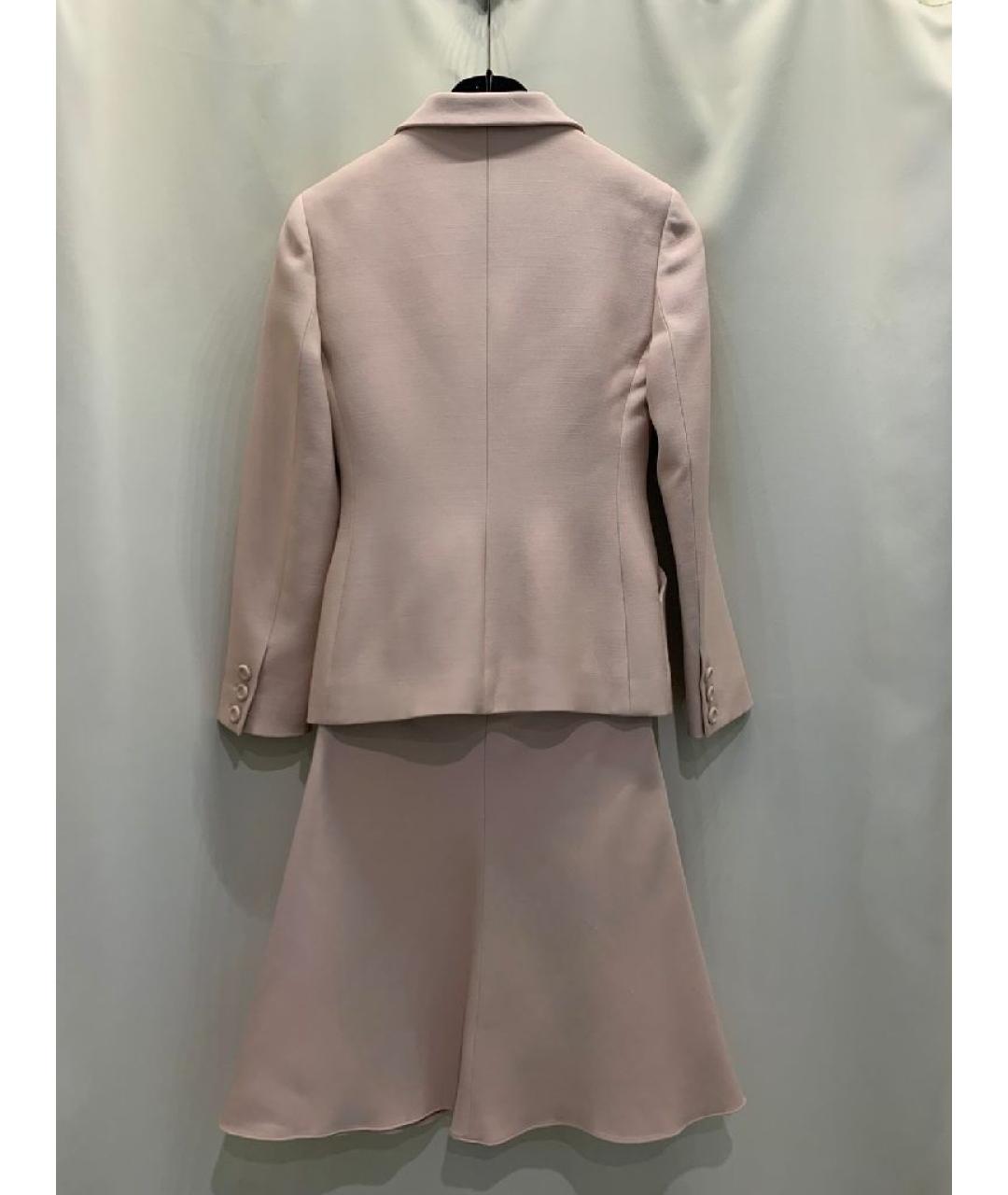 CHRISTIAN DIOR Бежевый шерстяной костюм с юбками, фото 8