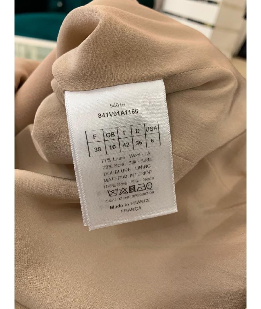 CHRISTIAN DIOR Бежевый шерстяной костюм с юбками, фото 5