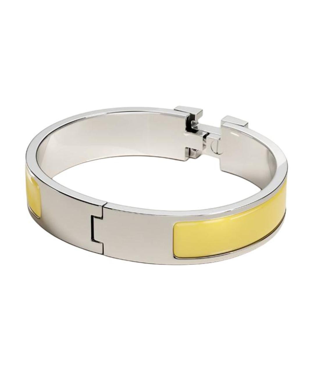 HERMES Желтый металлический браслет, фото 2