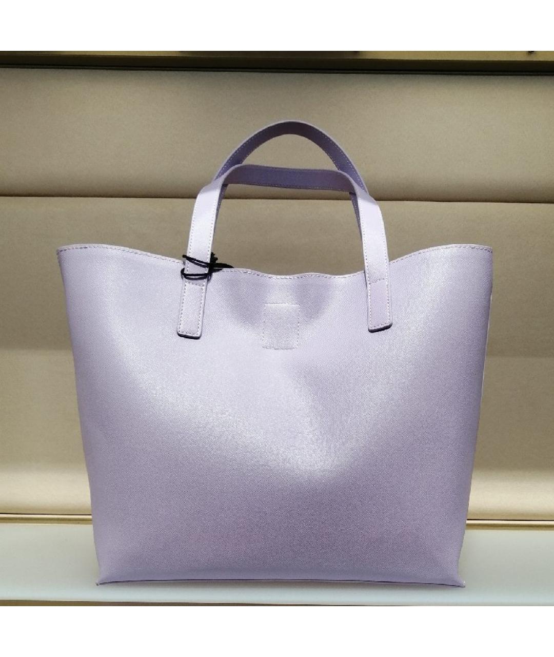 VERSACE JEANS COUTURE Фиолетовая кожаная сумка с короткими ручками, фото 3