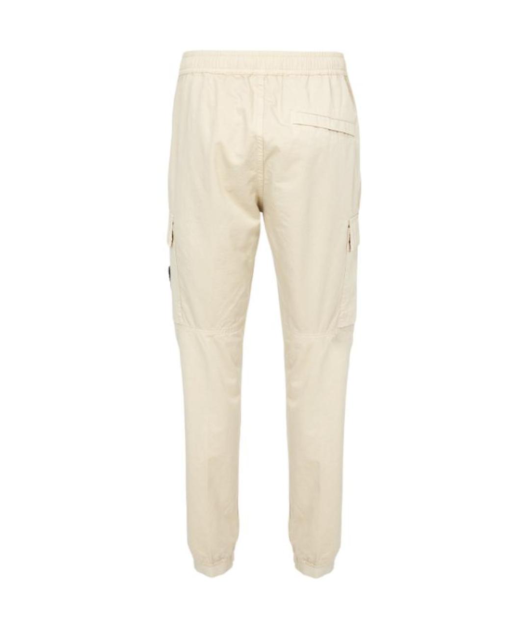 STONE ISLAND Бежевые хлопко-эластановые брюки чинос, фото 2